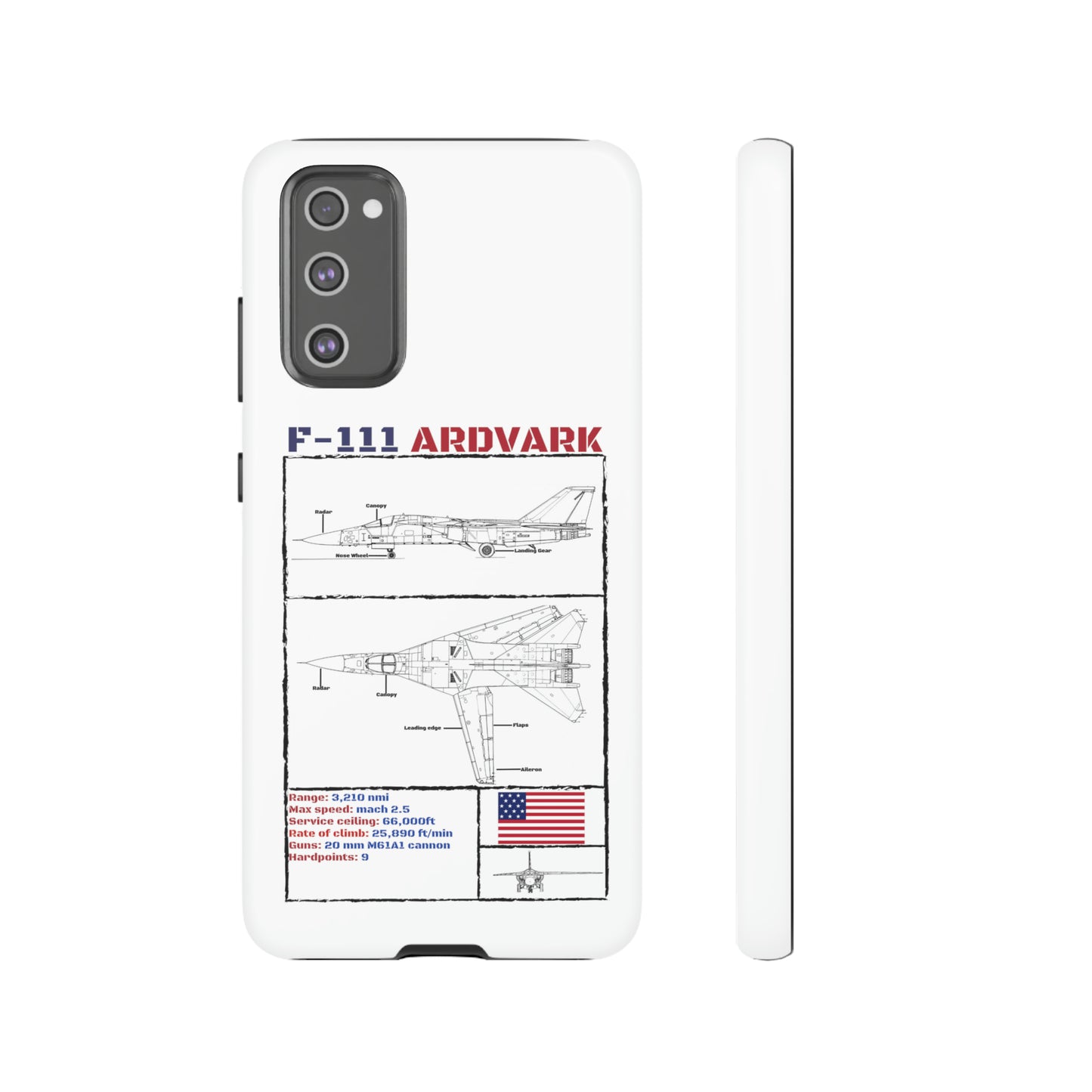 F-111 Aardvark Schematic edition phone case (USAF Colour-Way)