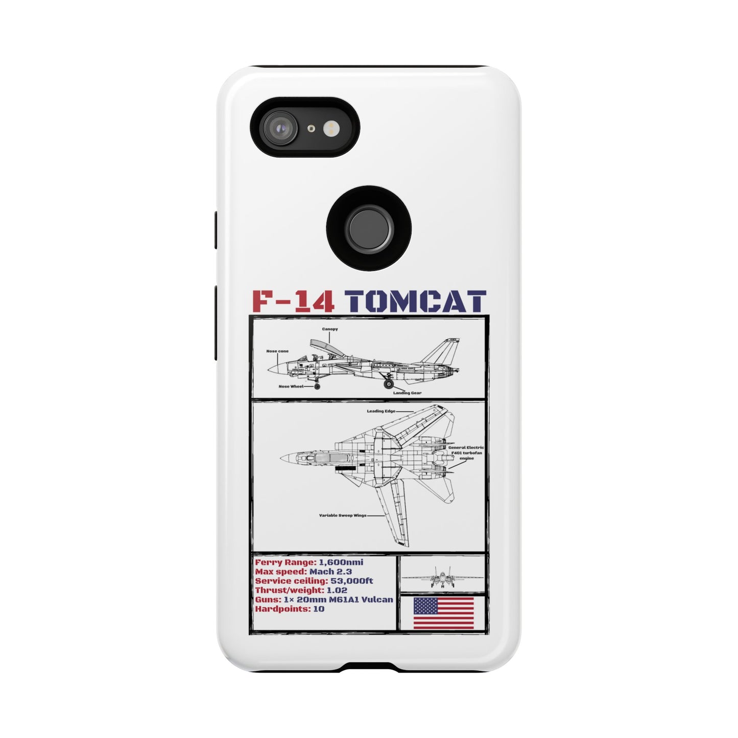 F-14 Tomcat Schematic edition phone case (USAF Colour-Way)