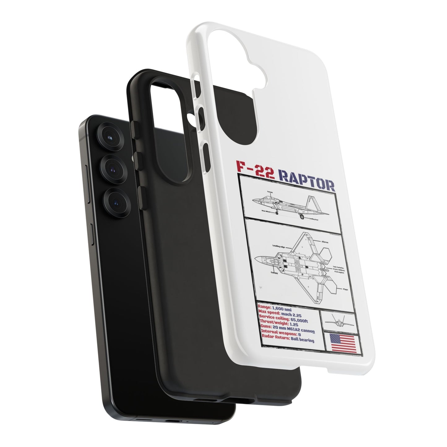 F-22 Raptor Schematic edition phone case (USAF Colour-Way)