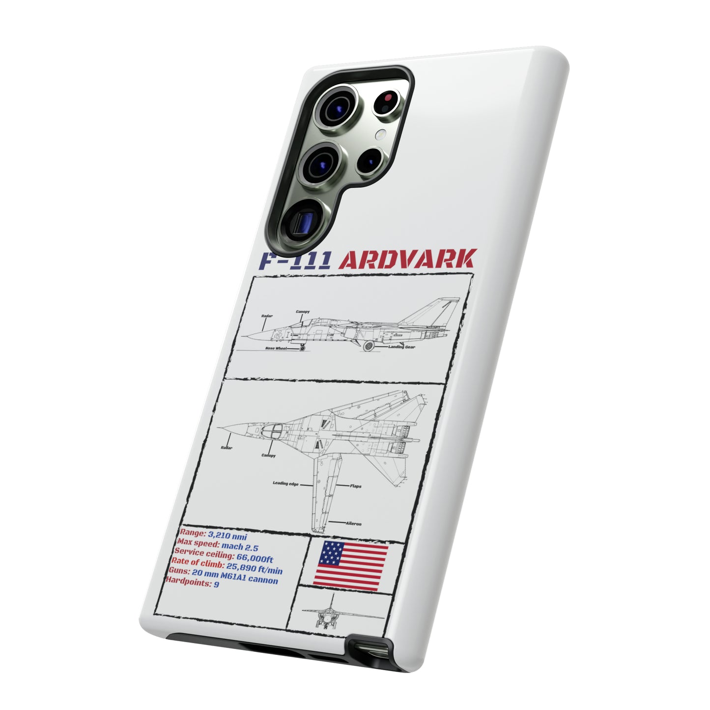 F-111 Aardvark Schematic edition phone case (USAF Colour-Way)