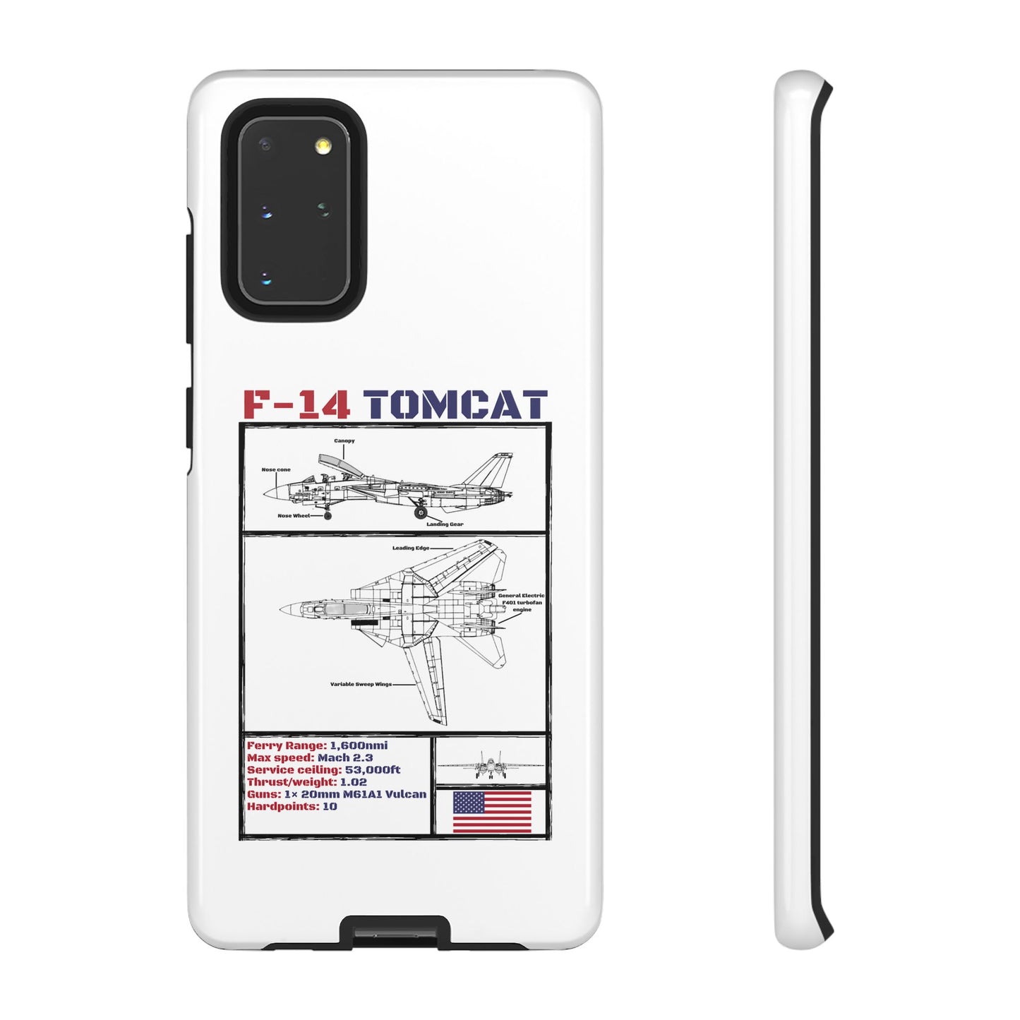 F-14 Tomcat Schematic edition phone case (USAF Colour-Way)