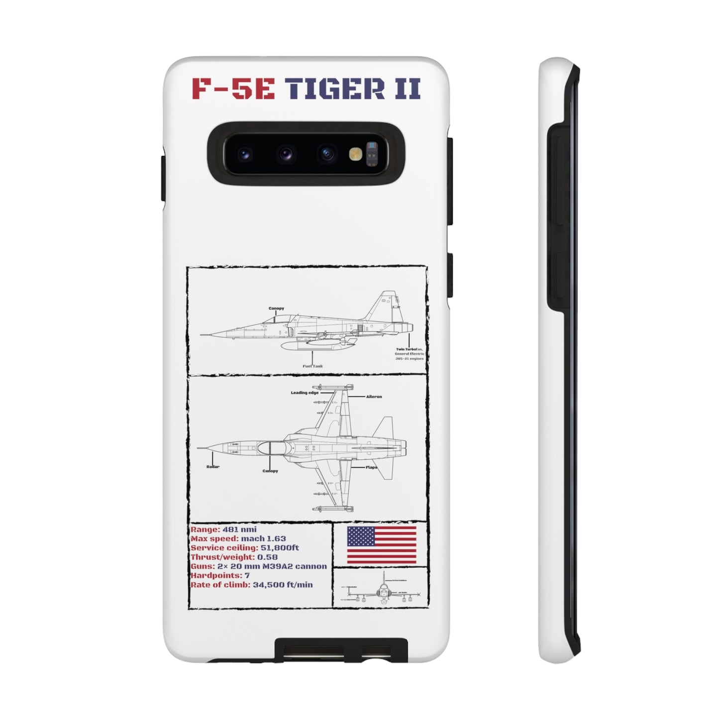 F-5E Schematic edition phone case (USAF Colour-Way)