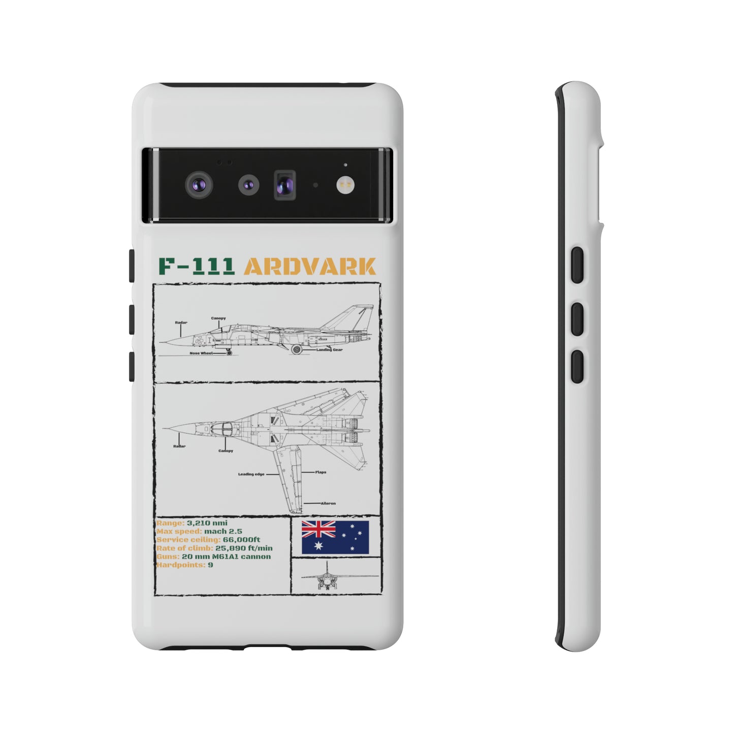 F-111 Aardvark Schematic edition phone case (RAAF Colour-Way)
