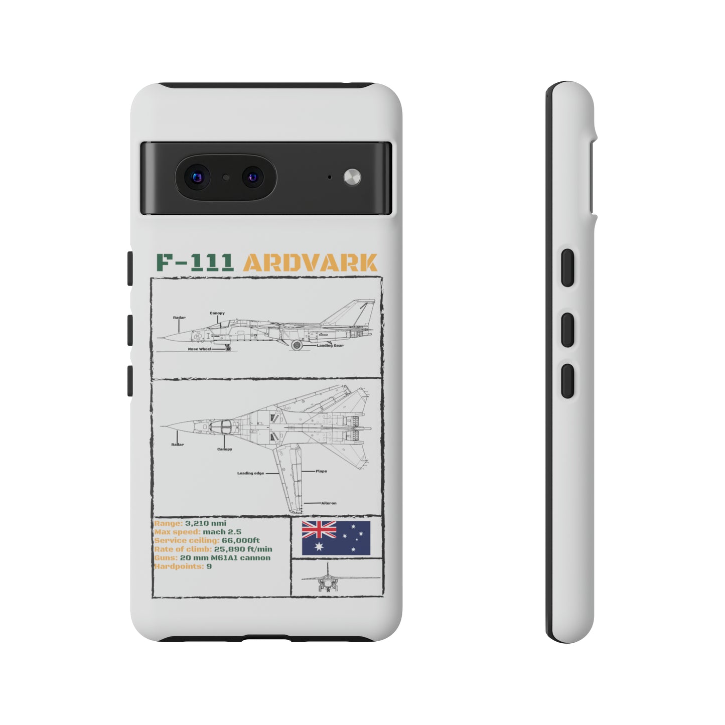 F-111 Aardvark Schematic edition phone case (RAAF Colour-Way)