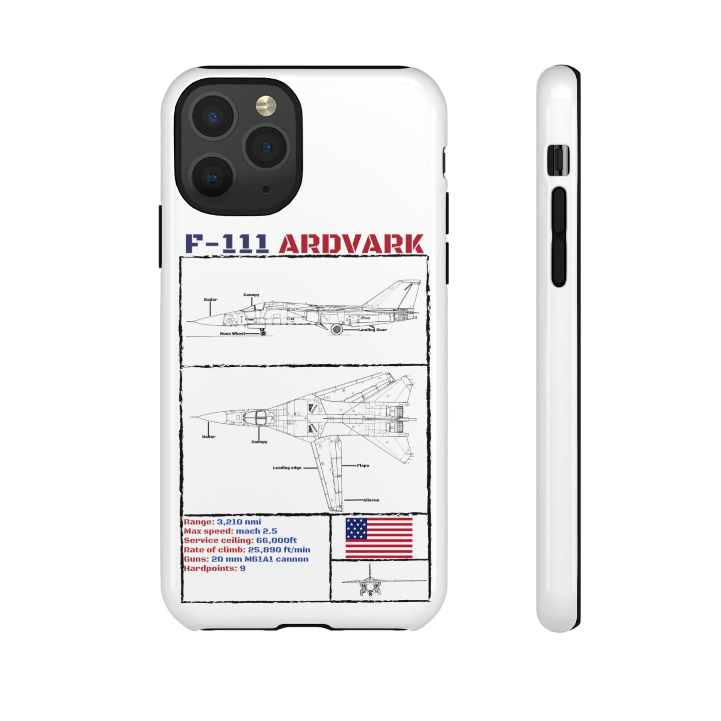 F-111 Aardvark Schematic edition phone case (USAF Colour-Way)