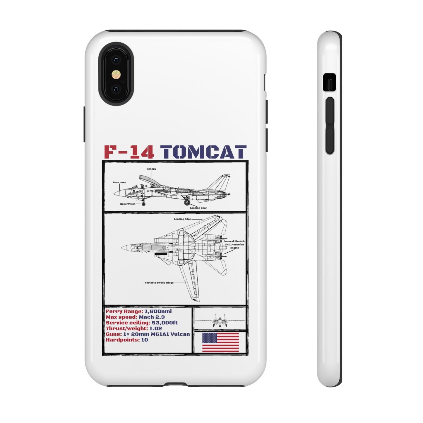 F-14 Tomcat Schematic edition phone case (USAF Colour-Way)