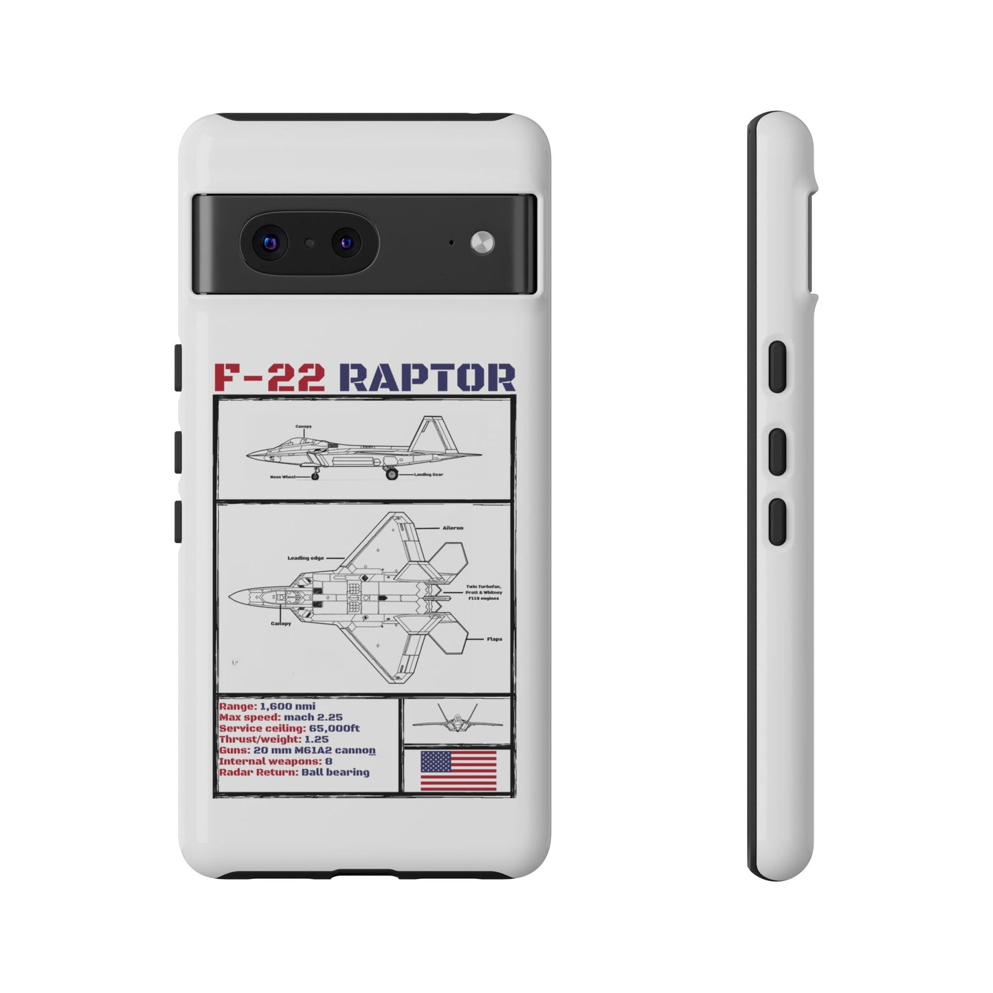 F-22 Raptor Schematic edition phone case (USAF Colour-Way)