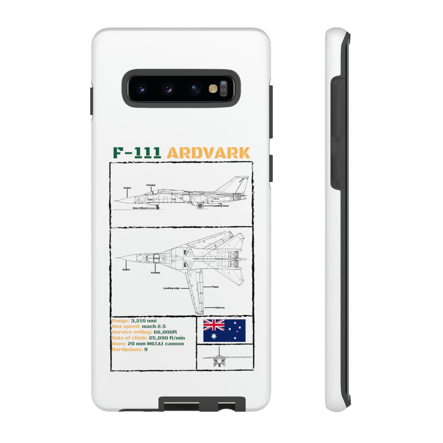 F-111 Aardvark Schematic edition phone case (RAAF Colour-Way)