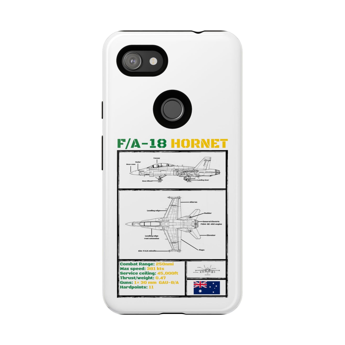F/A-18 Hornet Schematic edition phone case (RAAF Colour-Way)