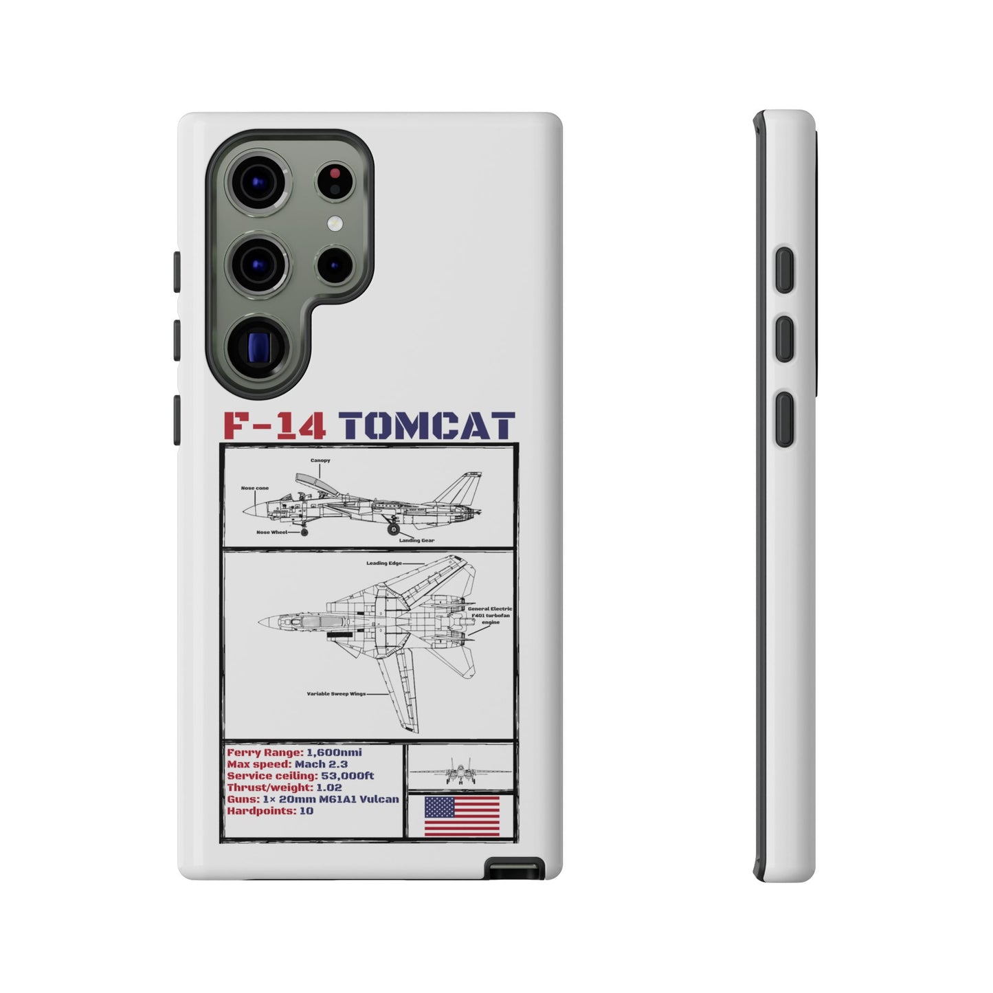 F-14 Tomcat Schematic edition phone case (USAF Colour-Way)