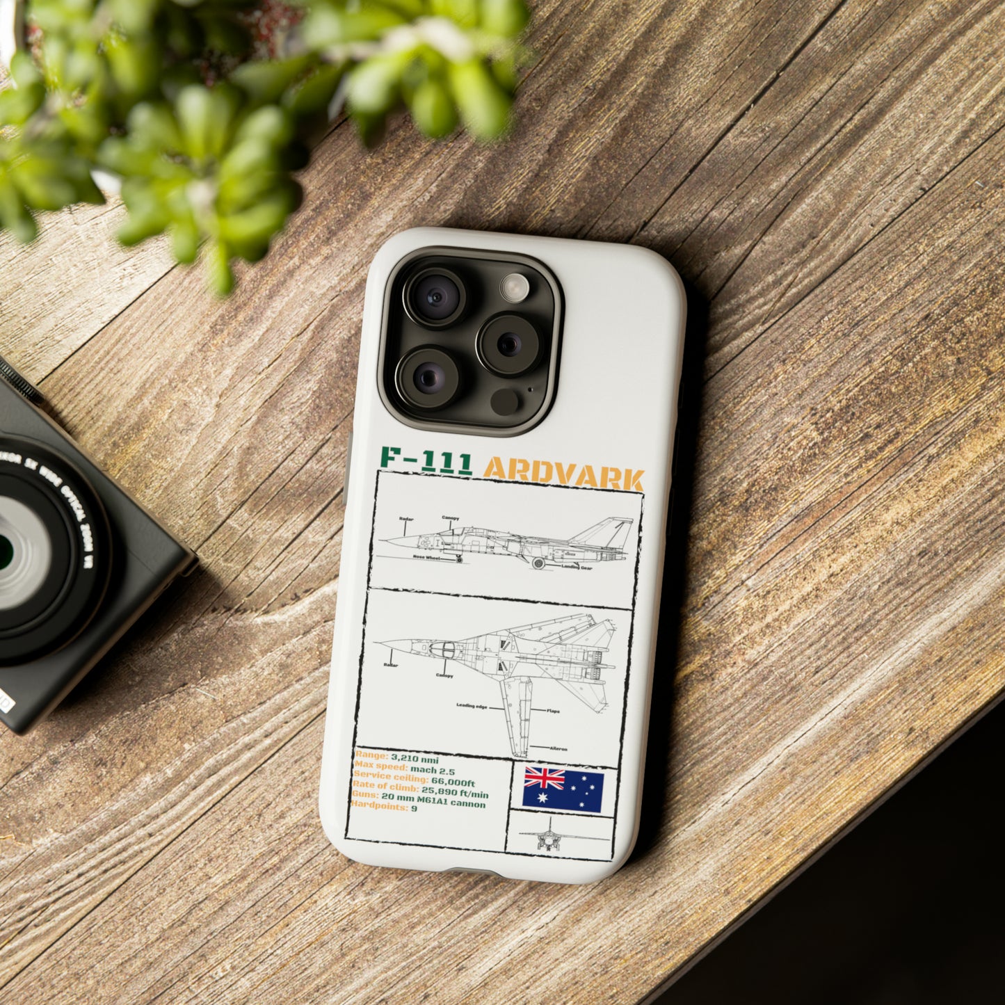 F-111 Aardvark Schematic edition phone case (RAAF Colour-Way)