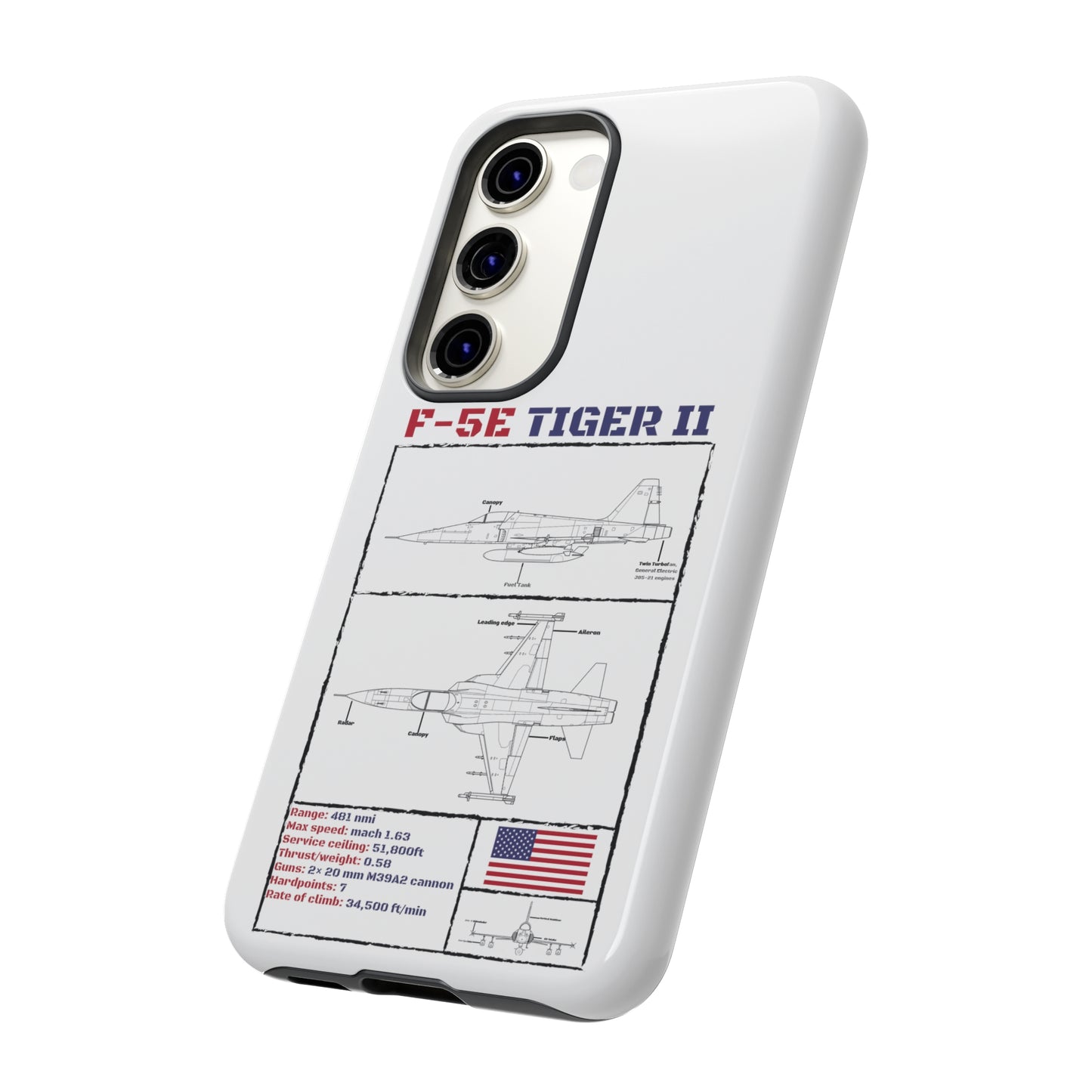 F-5E Schematic edition phone case (USAF Colour-Way)