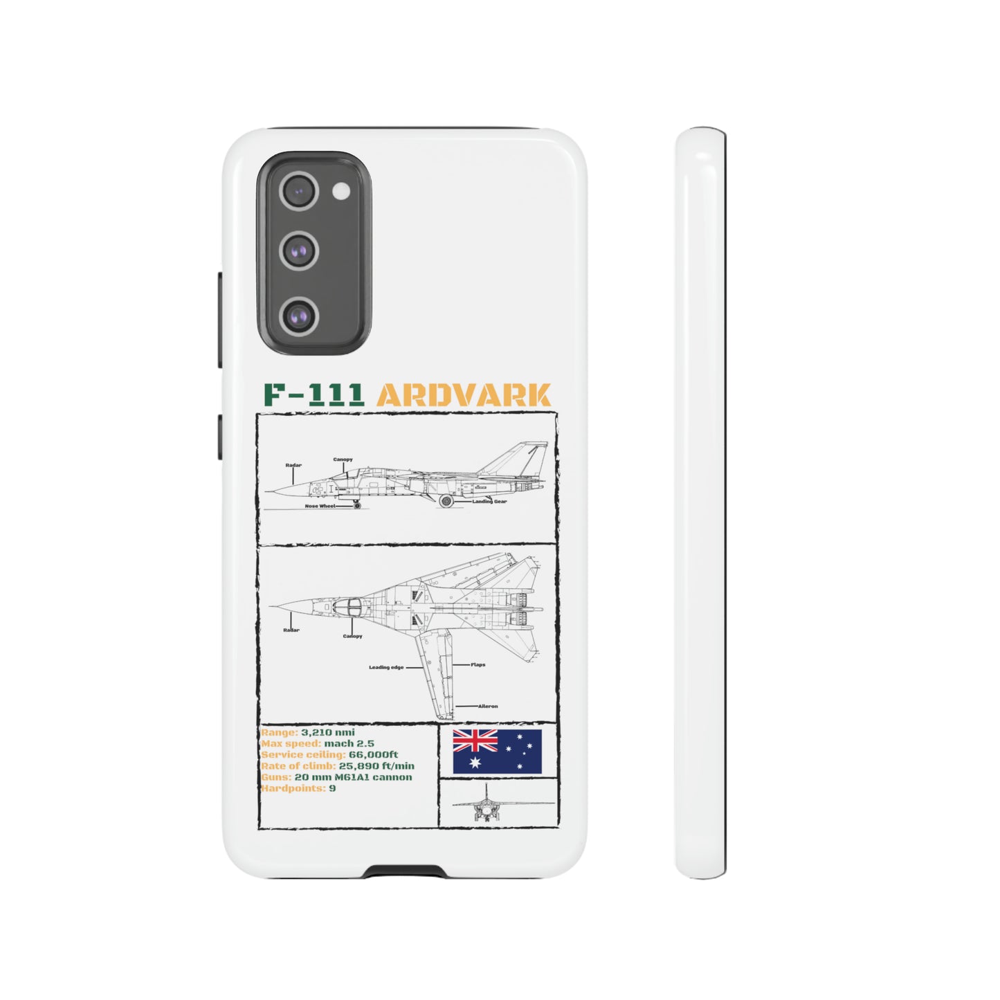 F-111 Aardvark Schematic edition phone case (RAAF Colour-Way)