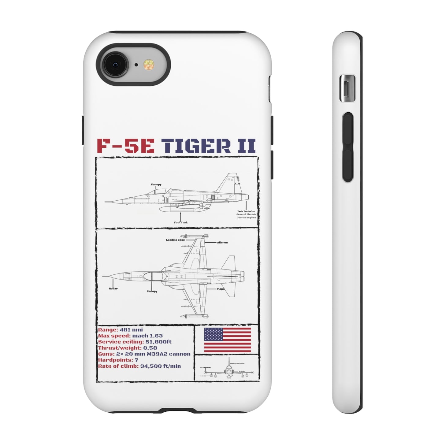 F-5E Schematic edition phone case (USAF Colour-Way)