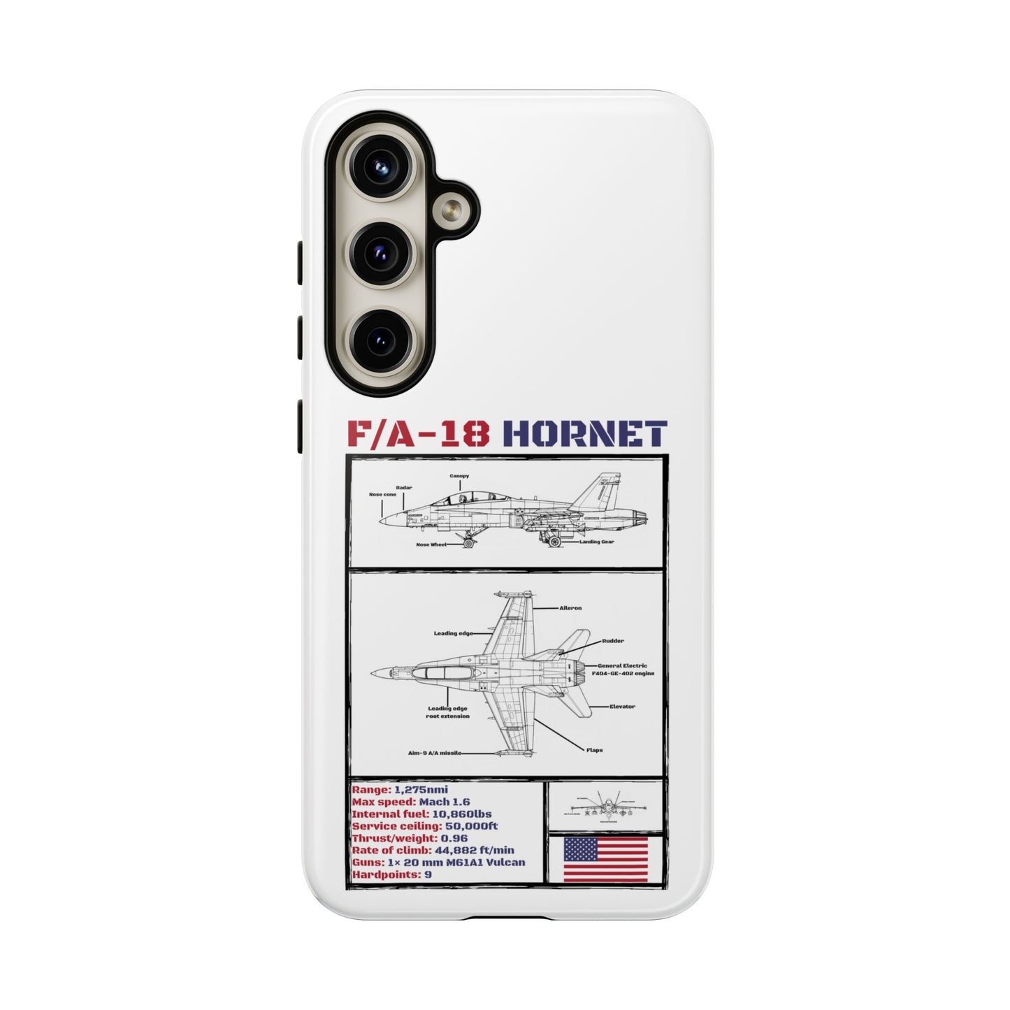 F/A-18 Hornet Schematic edition phone case (USAF Colour-Way)
