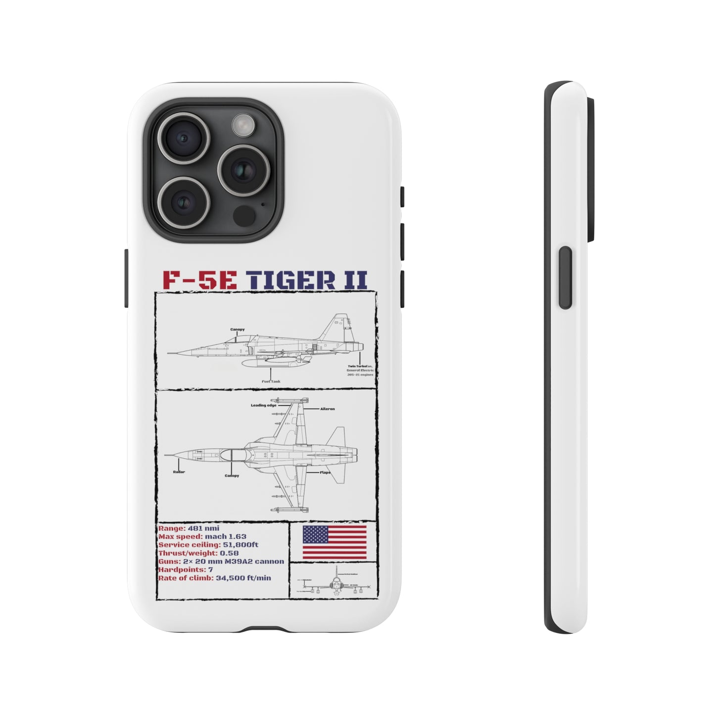 F-5E Schematic edition phone case (USAF Colour-Way)
