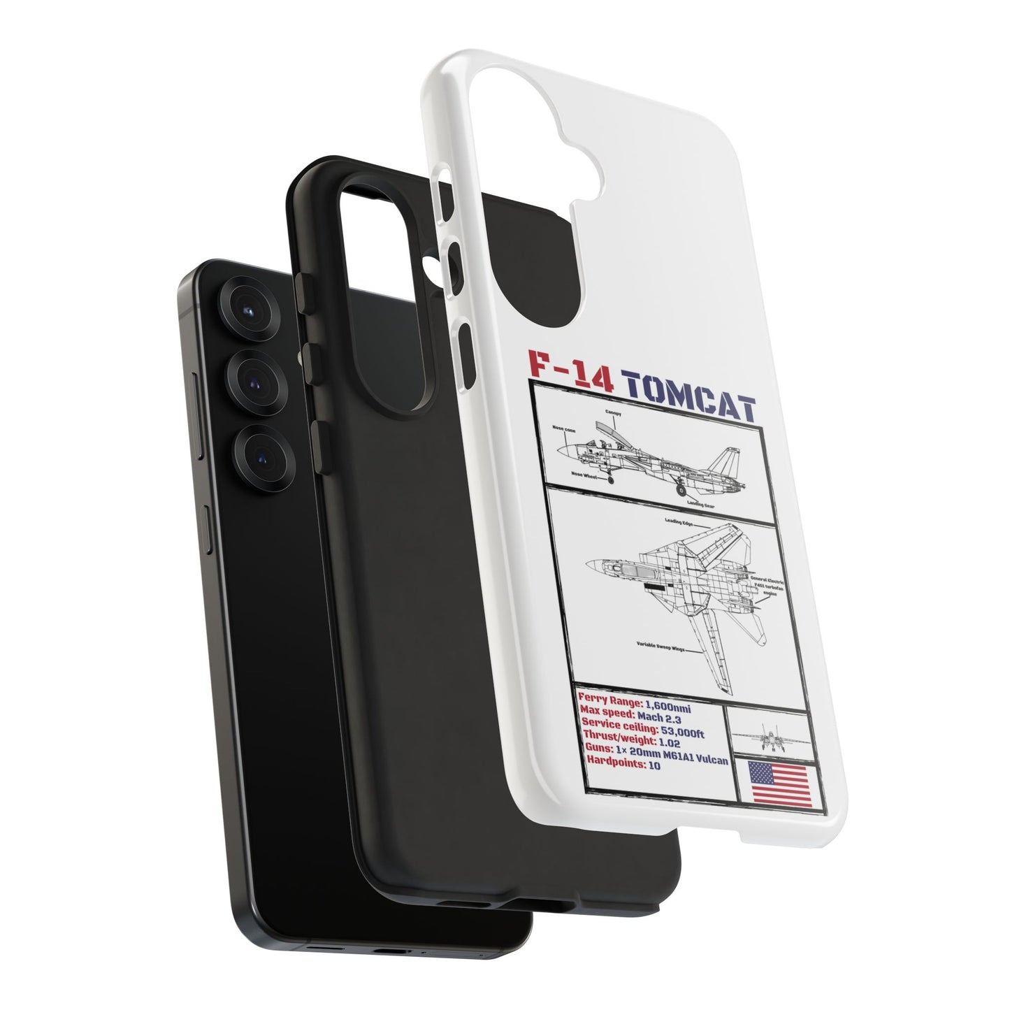F-14 Tomcat Schematic edition phone case (USAF Colour-Way)