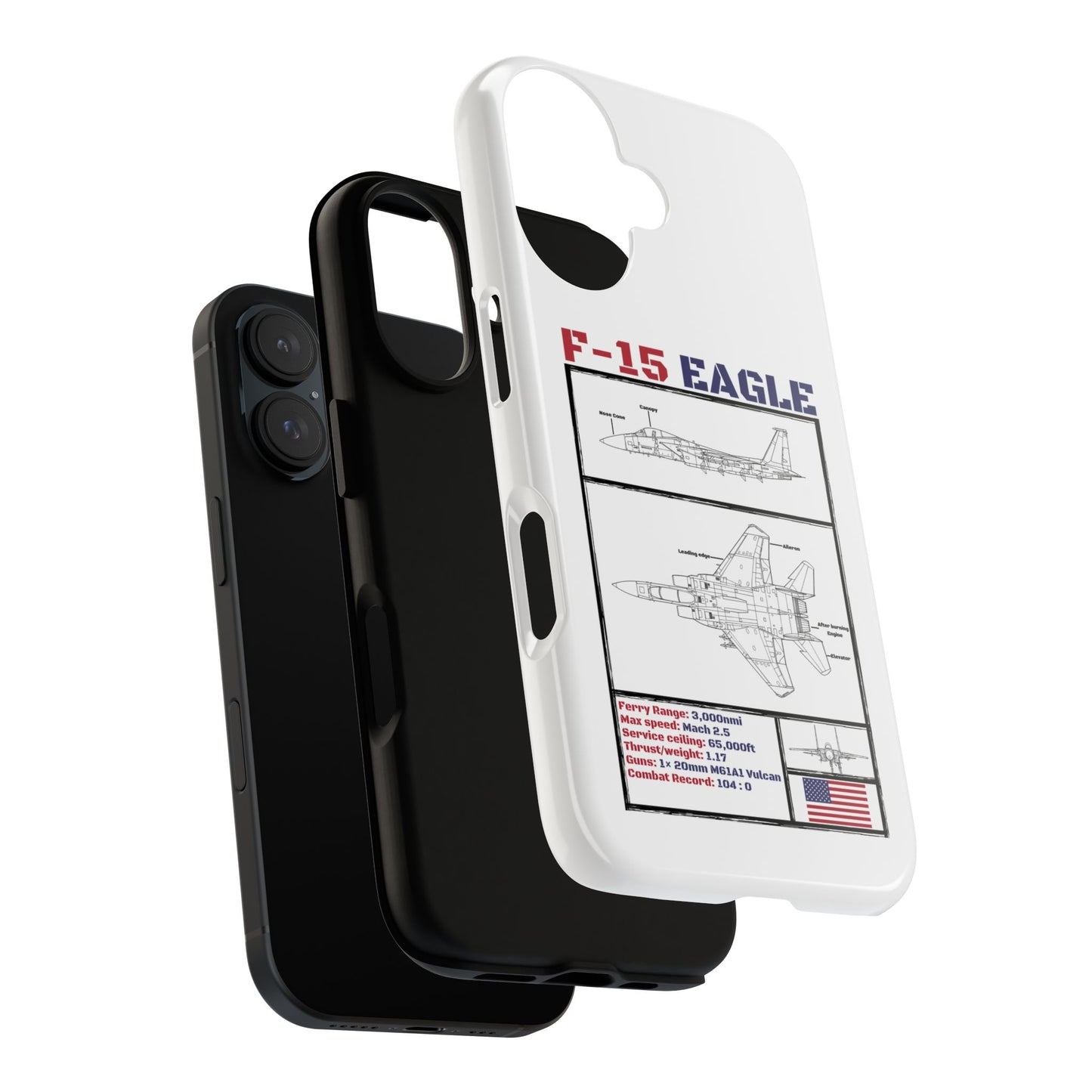 F-15 Eagle Schematic edition phone case (USAF Colour-Way)