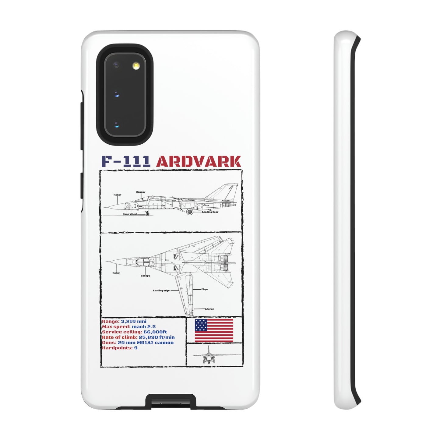 F-111 Aardvark Schematic edition phone case (USAF Colour-Way)