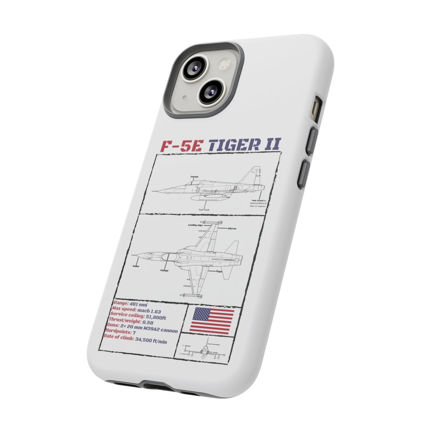 F-5E Schematic edition phone case (USAF Colour-Way)