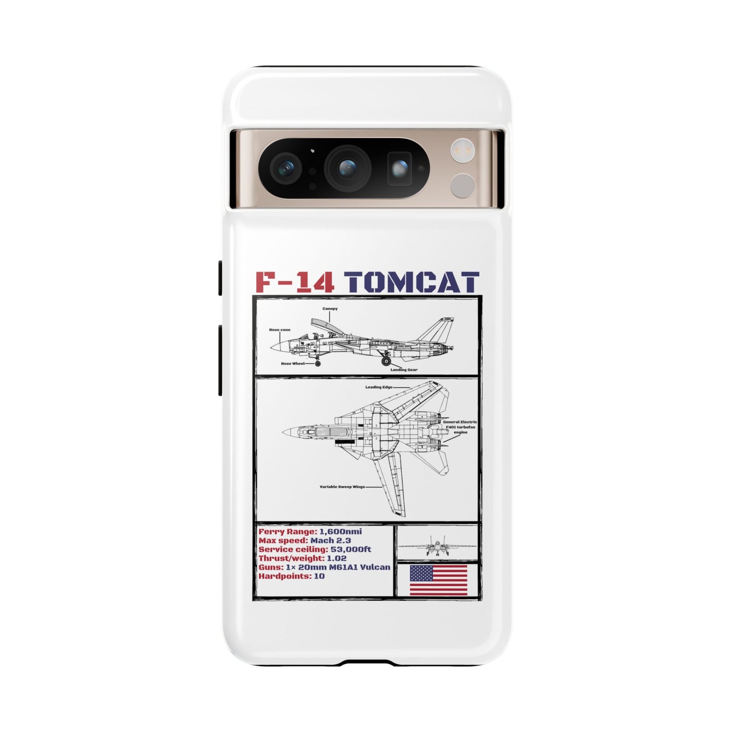 F-14 Tomcat Schematic edition phone case (USAF Colour-Way)