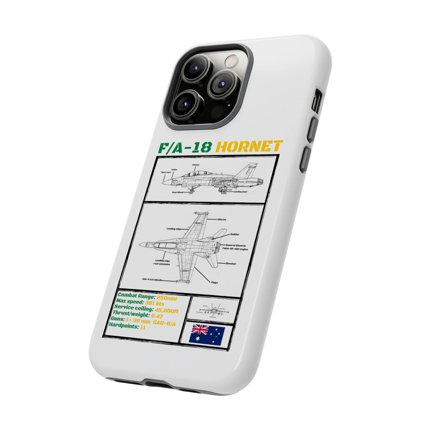 F/A-18 Hornet Schematic edition phone case (RAAF Colour-Way)