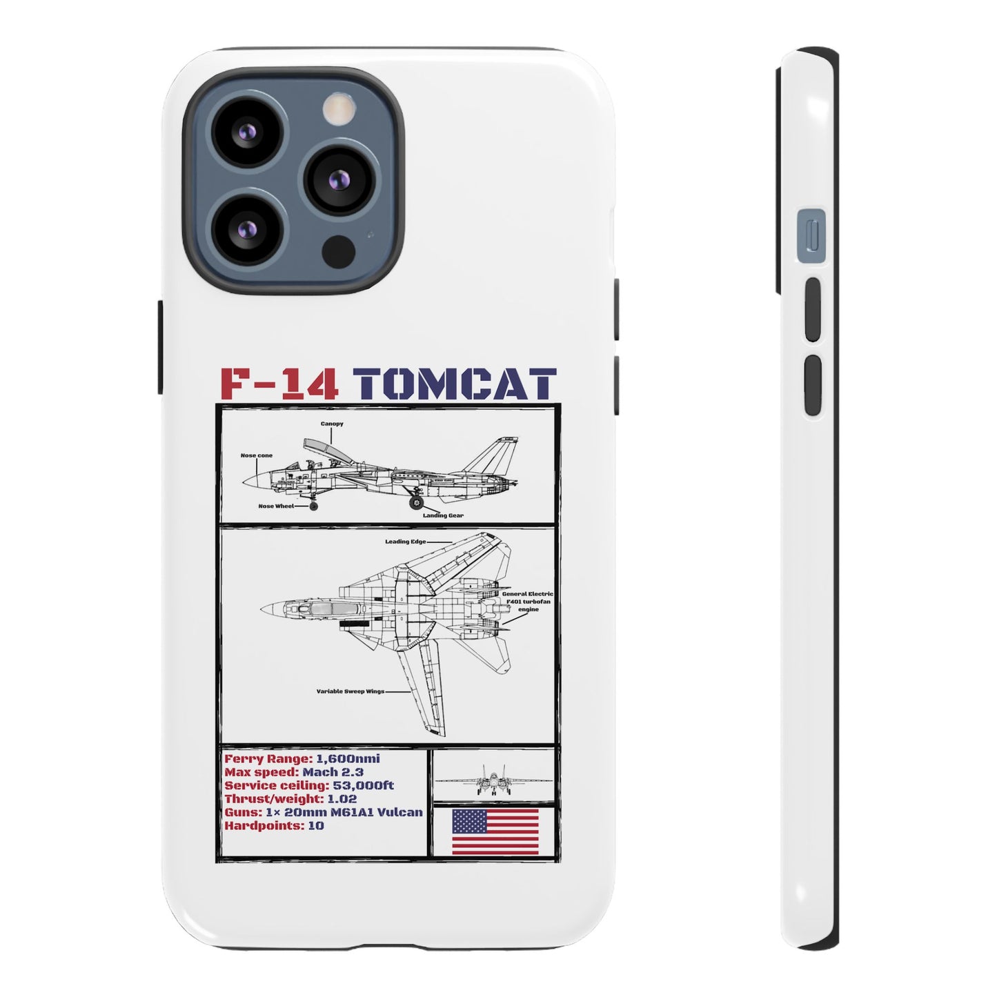 F-14 Tomcat Schematic edition phone case (USAF Colour-Way)