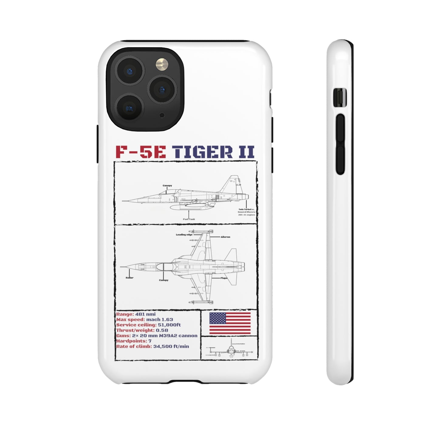 F-5E Schematic edition phone case (USAF Colour-Way)