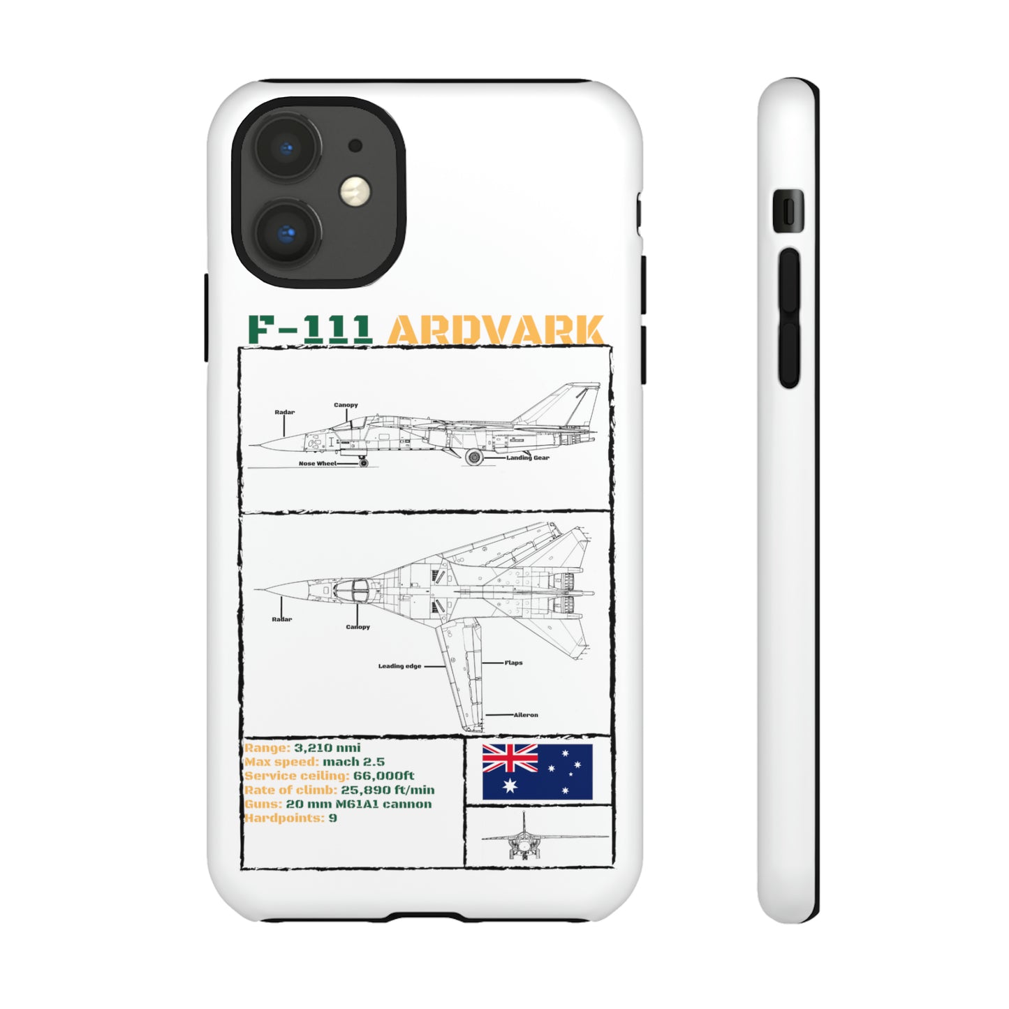 F-111 Aardvark Schematic edition phone case (RAAF Colour-Way)
