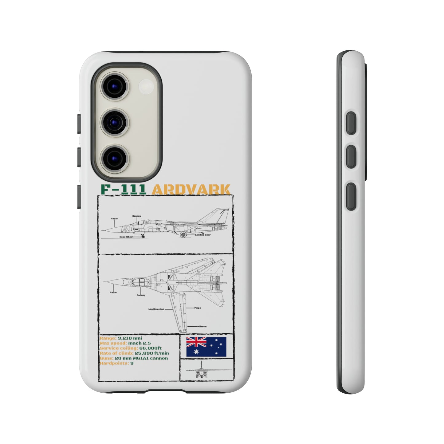 F-111 Aardvark Schematic edition phone case (RAAF Colour-Way)