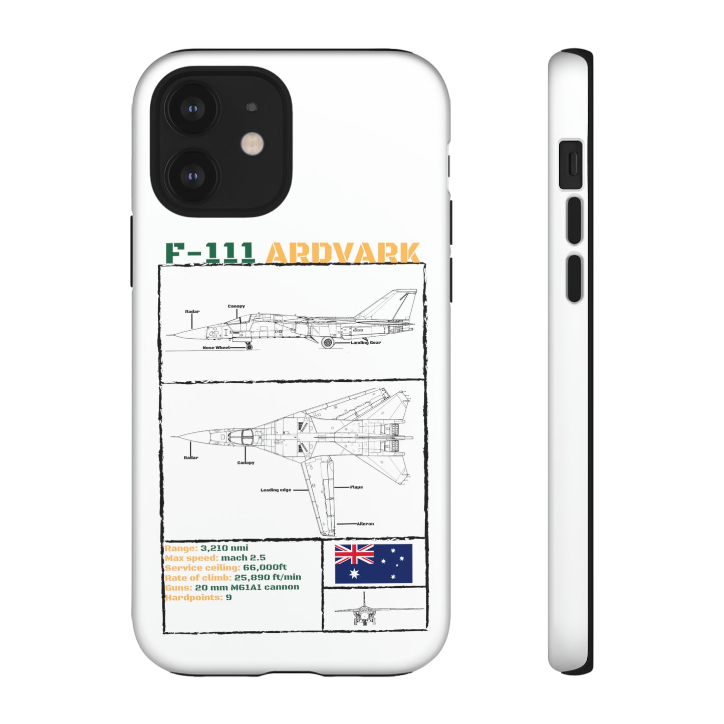 F-111 Aardvark Schematic edition phone case (RAAF Colour-Way)