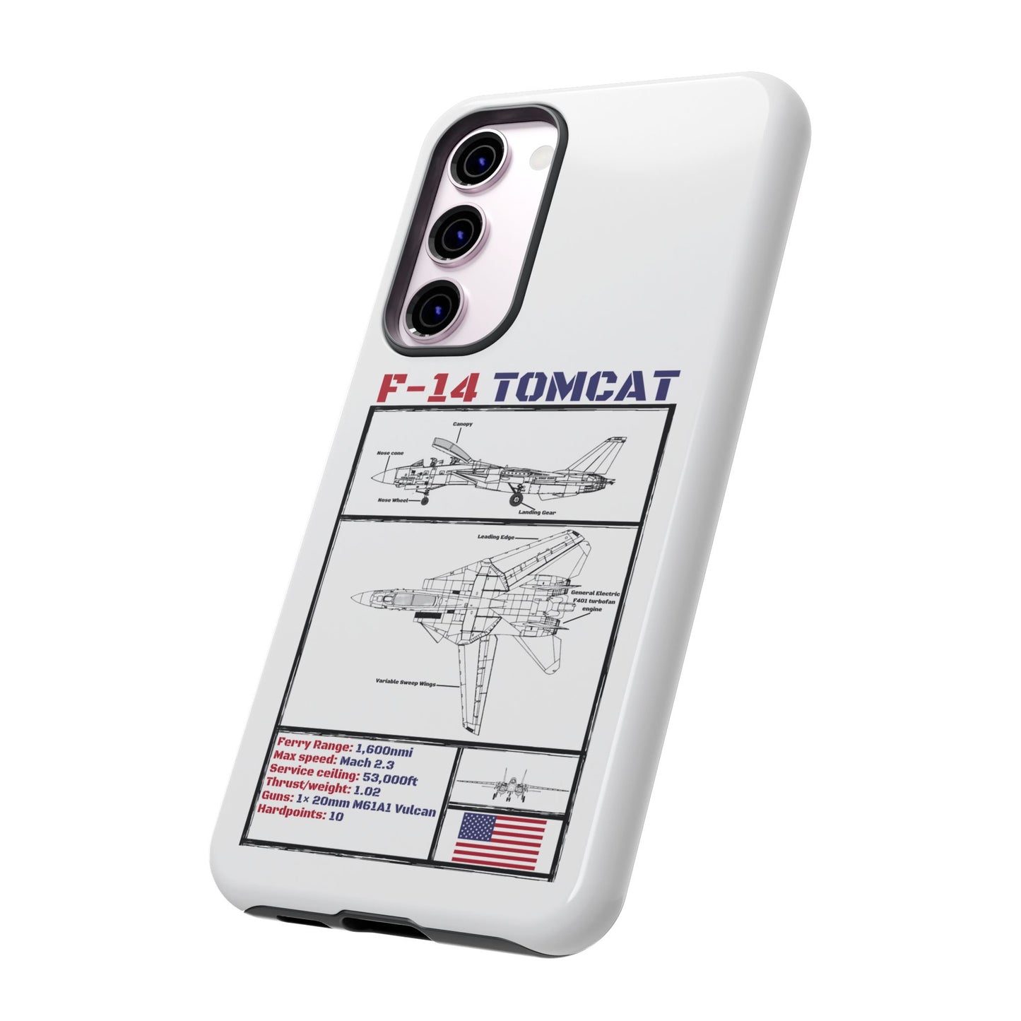 F-14 Tomcat Schematic edition phone case (USAF Colour-Way)