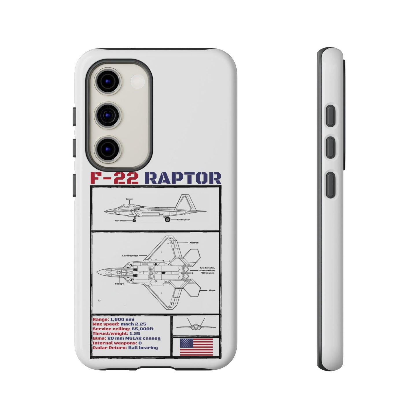 F-22 Raptor Schematic edition phone case (USAF Colour-Way)