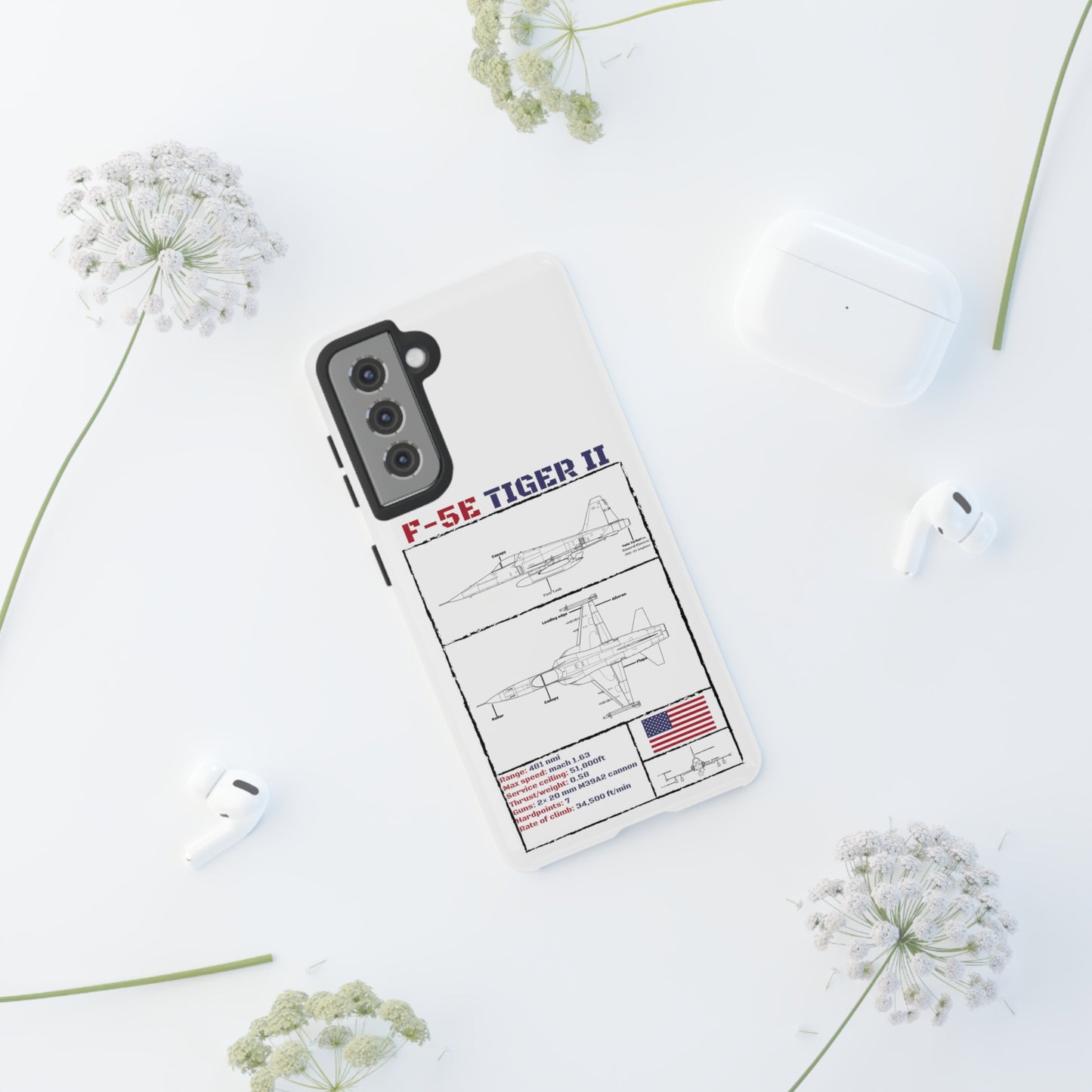 F-5E Schematic edition phone case (USAF Colour-Way)