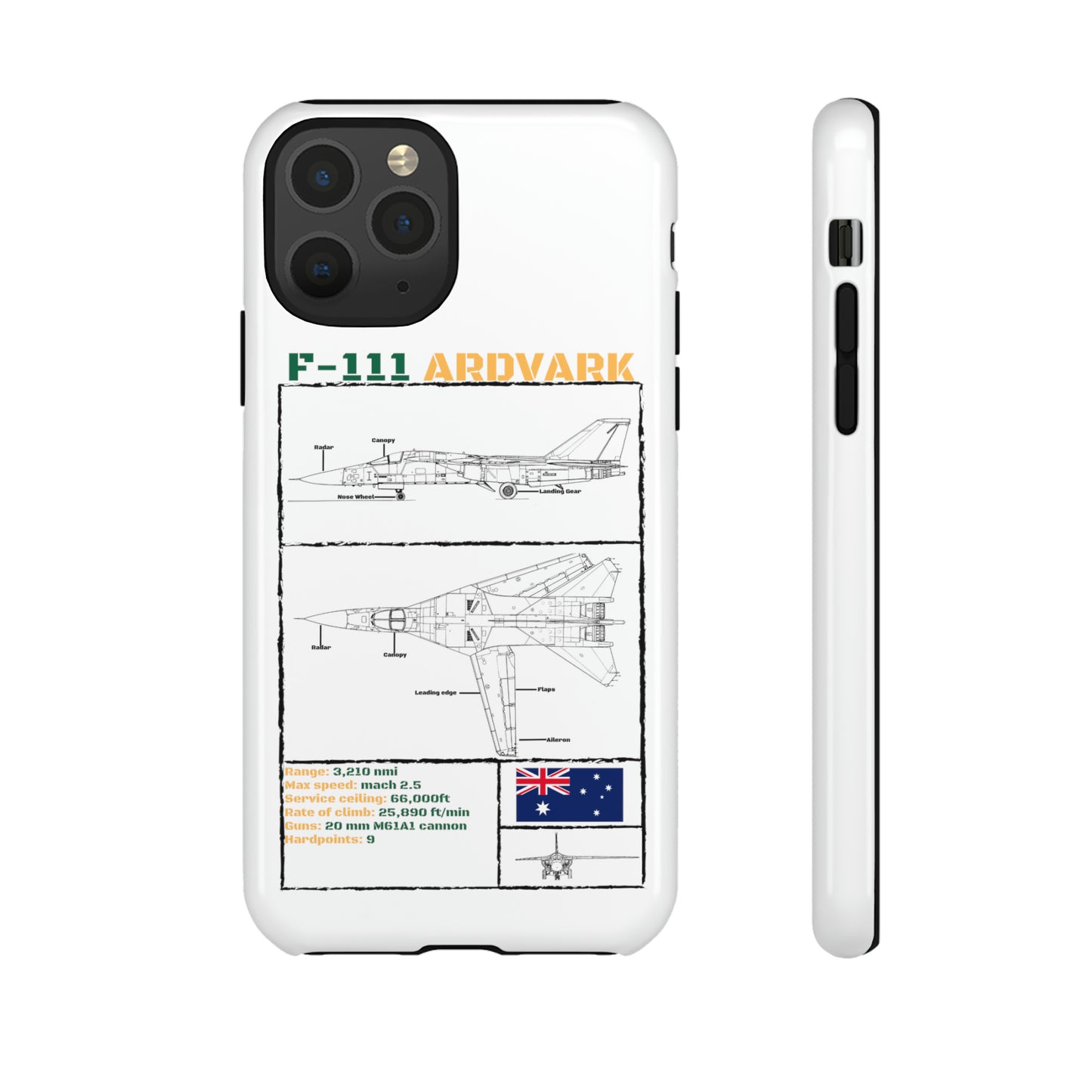F-111 Aardvark Schematic edition phone case (RAAF Colour-Way)