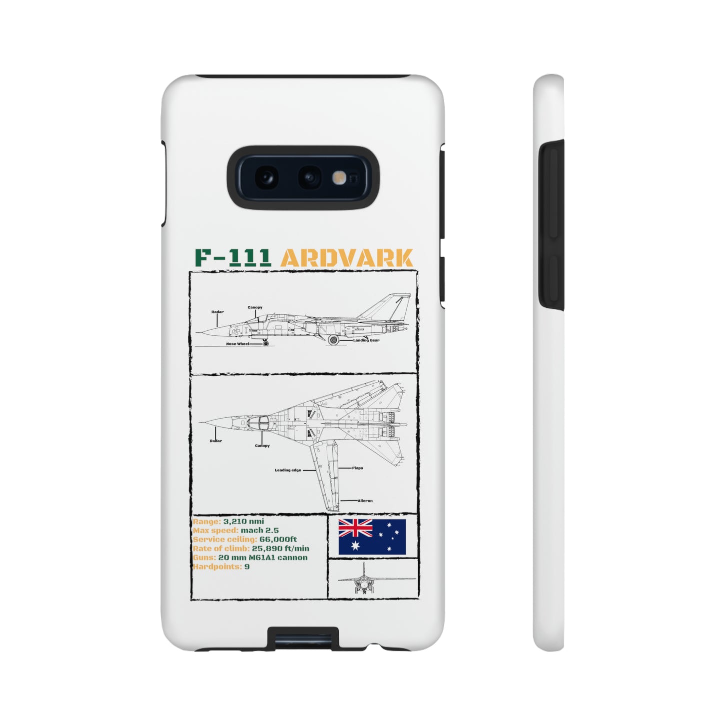 F-111 Aardvark Schematic edition phone case (RAAF Colour-Way)