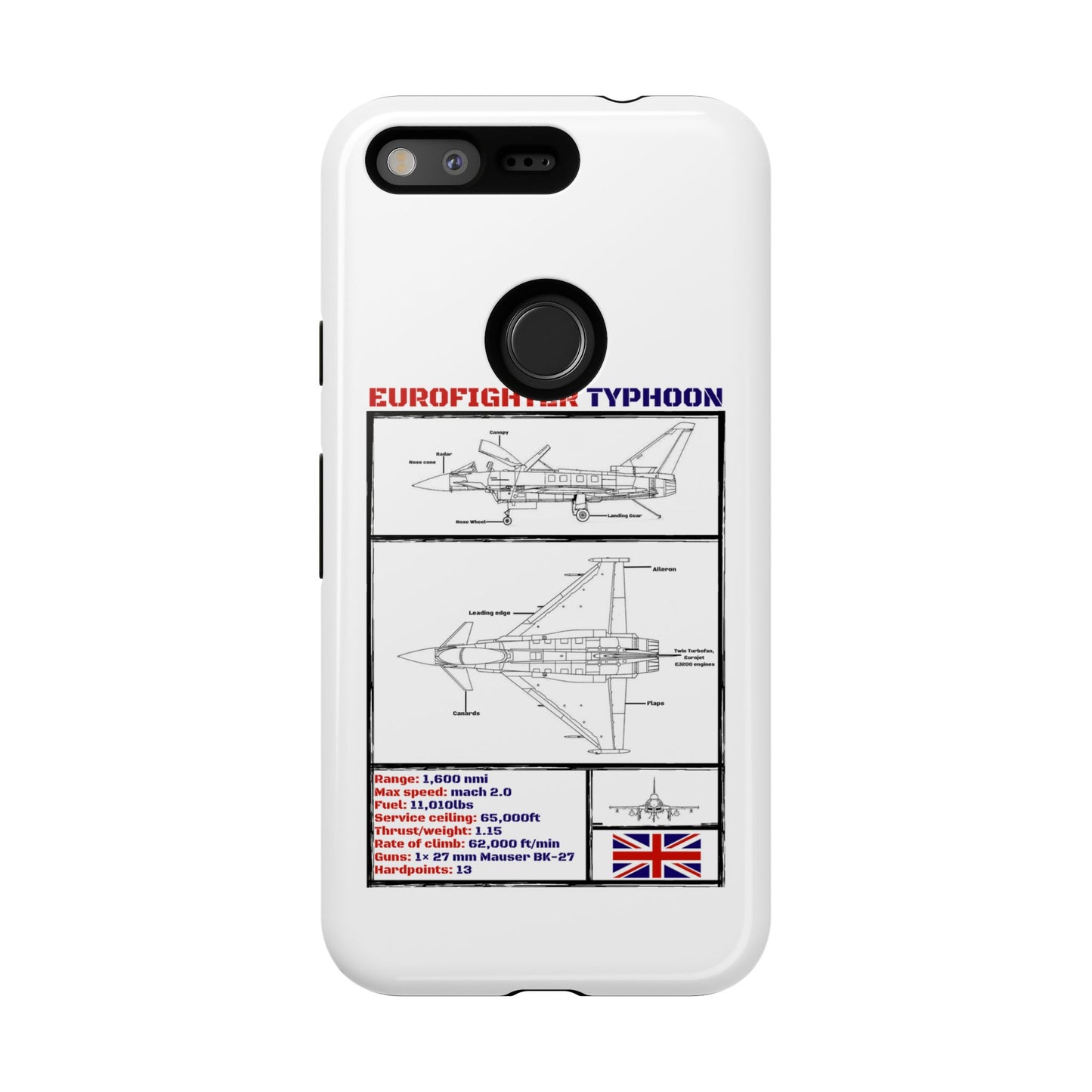 Eurofighter typhoon Schematic edition phone case (RAF Colour-Way)