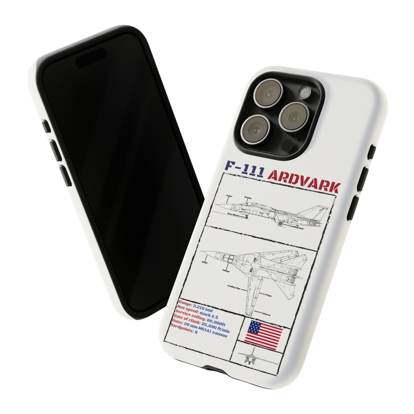 F-111 Aardvark Schematic edition phone case (USAF Colour-Way)