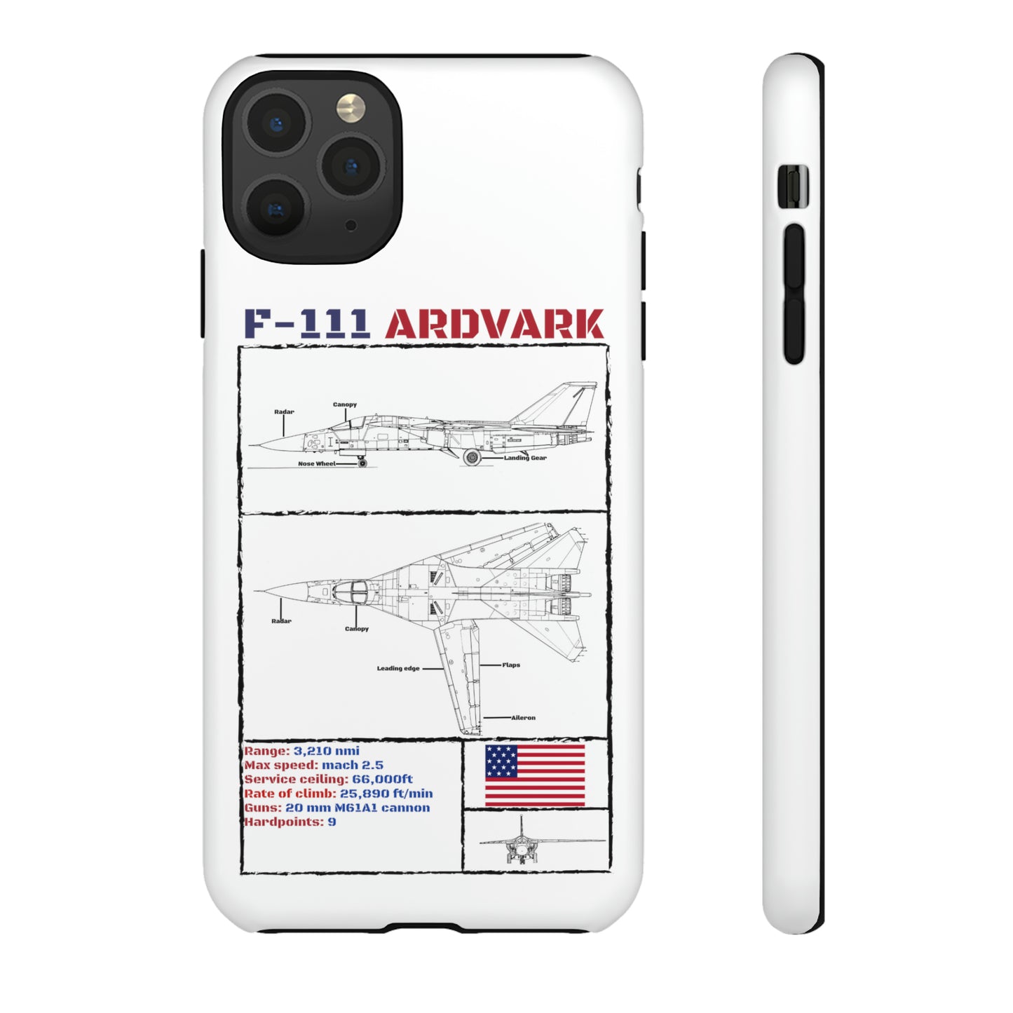 F-111 Aardvark Schematic edition phone case (USAF Colour-Way)