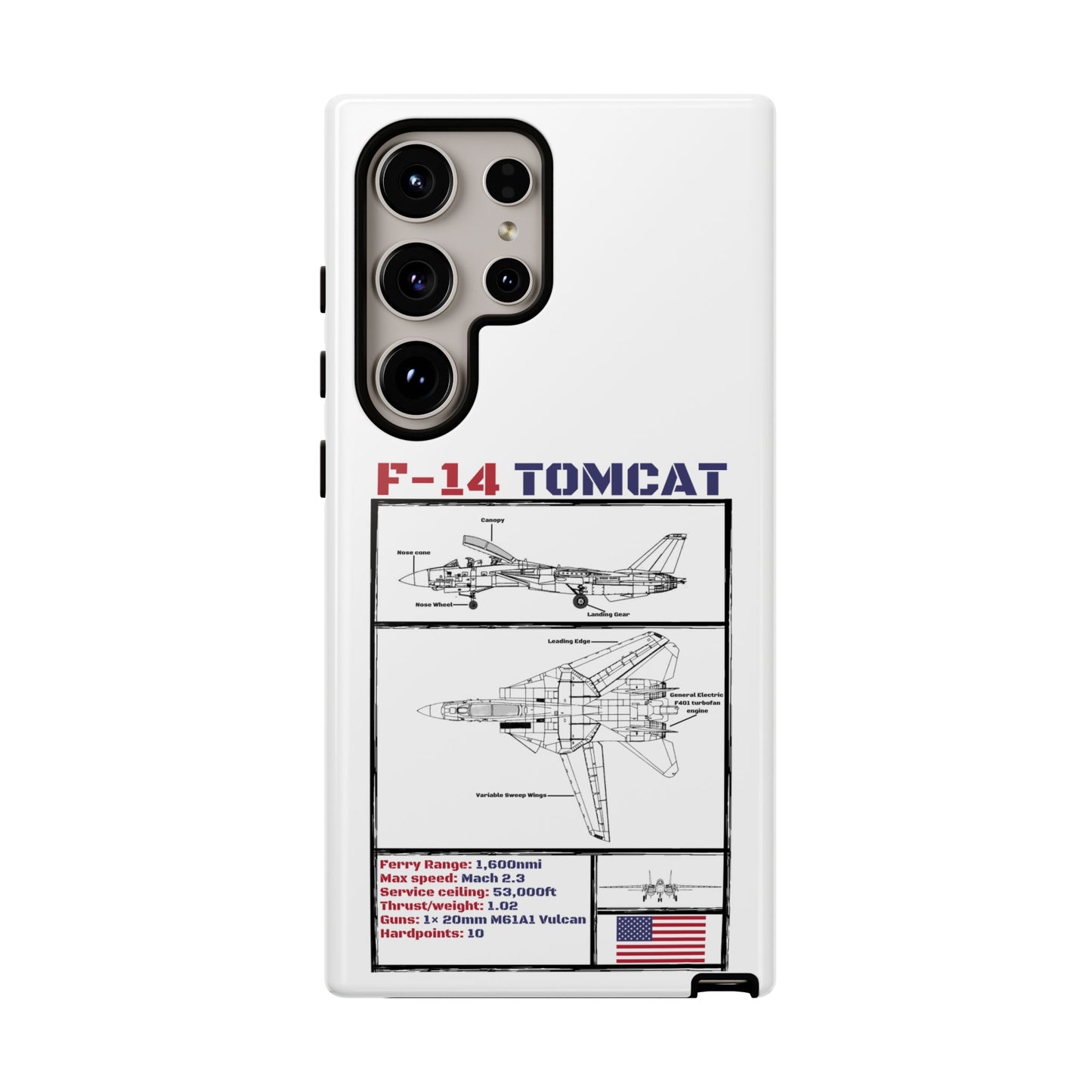 F-14 Tomcat Schematic edition phone case (USAF Colour-Way)