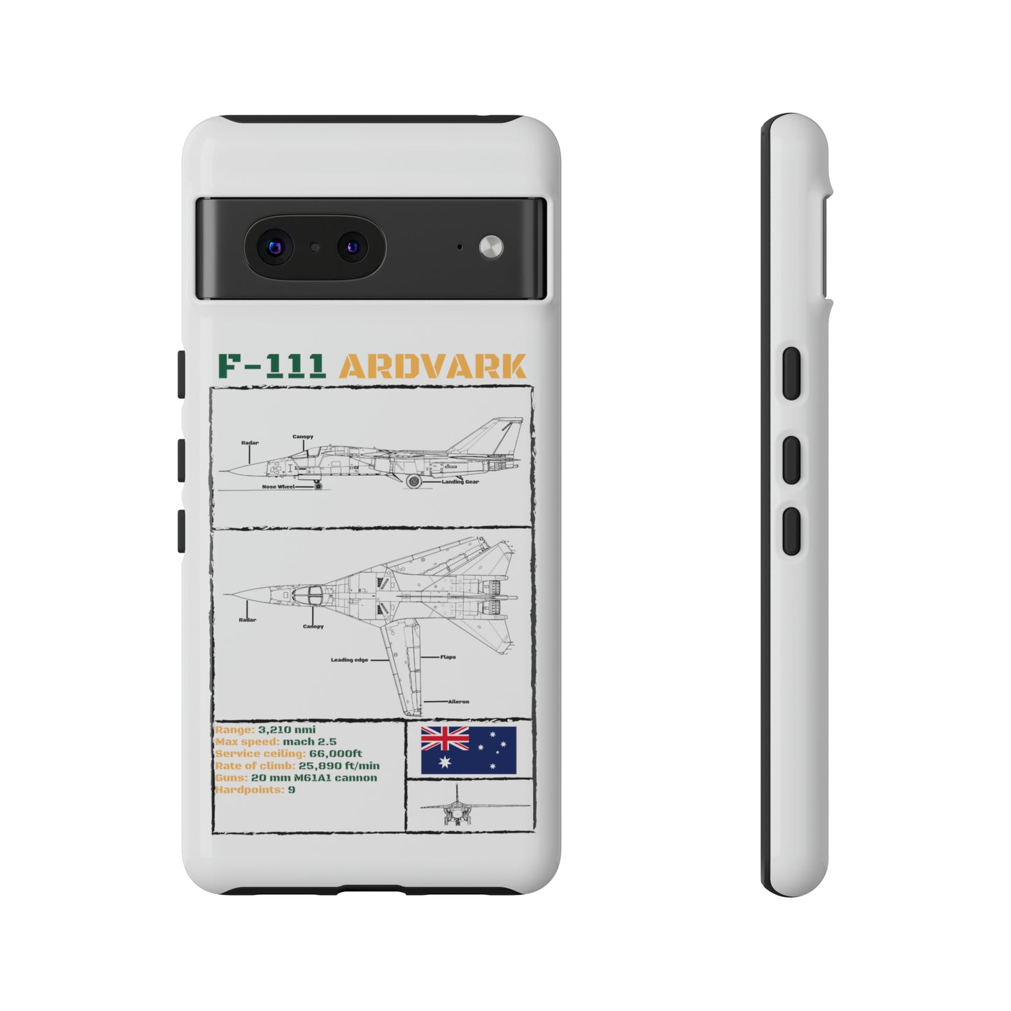 F-111 Aardvark Schematic edition phone case (RAAF Colour-Way)