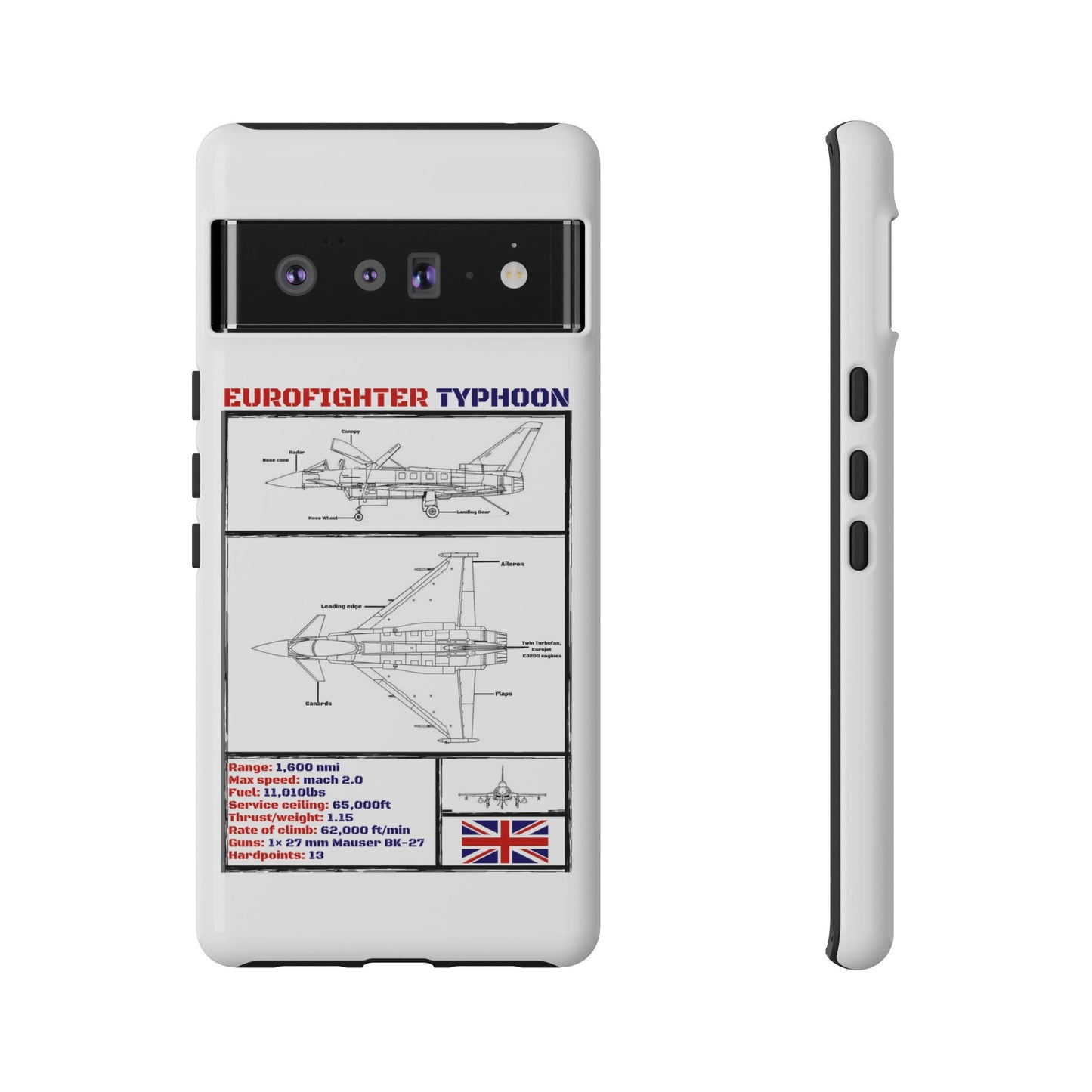 Eurofighter typhoon Schematic edition phone case (RAF Colour-Way)