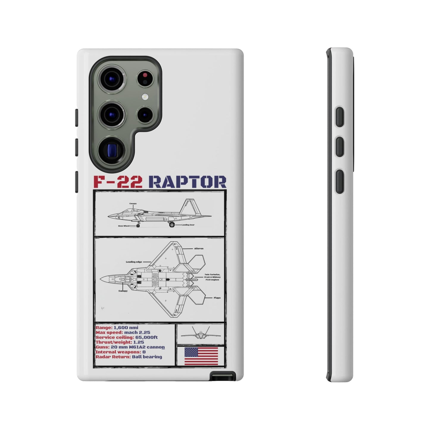F-22 Raptor Schematic edition phone case (USAF Colour-Way)