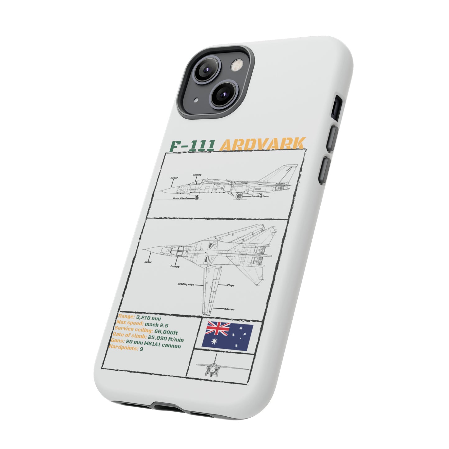 F-111 Aardvark Schematic edition phone case (RAAF Colour-Way)
