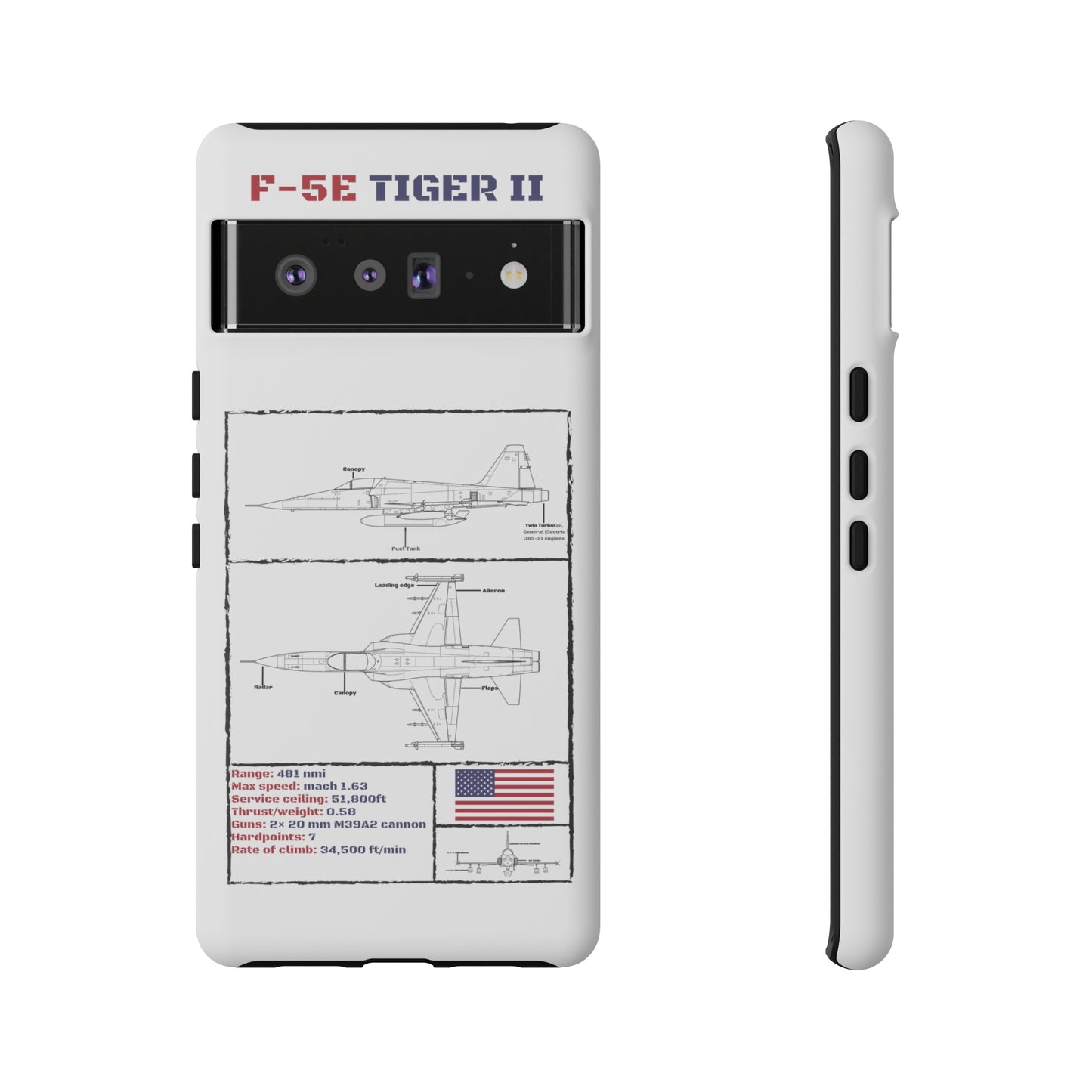 F-5E Schematic edition phone case (USAF Colour-Way)