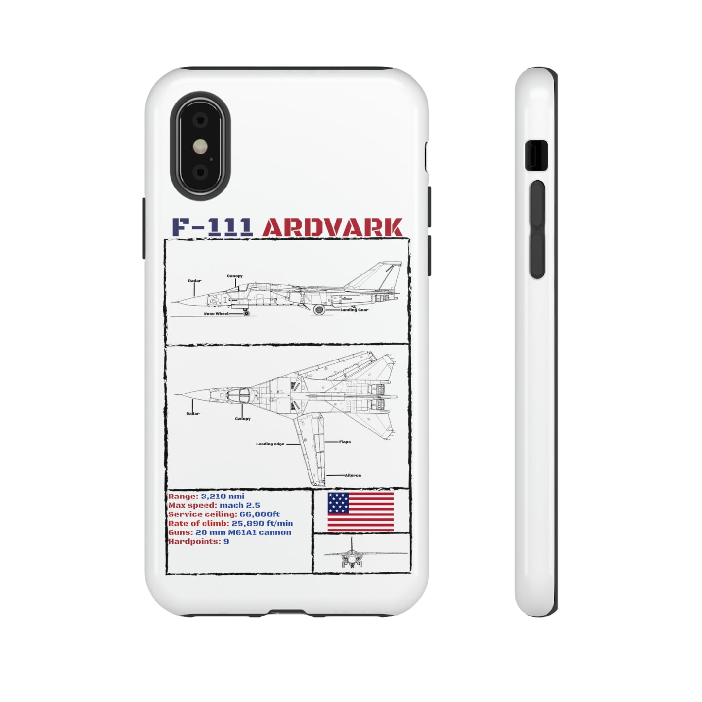 F-111 Aardvark Schematic edition phone case (USAF Colour-Way)