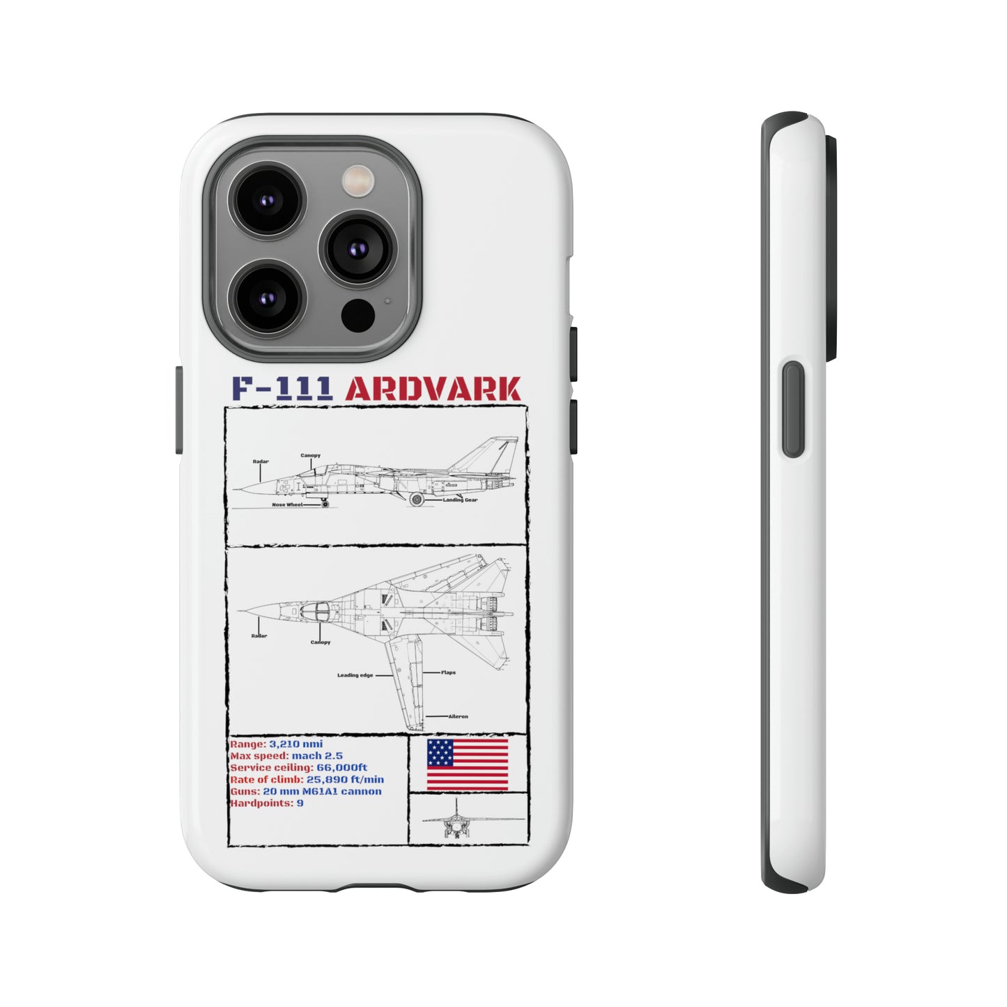F-111 Aardvark Schematic edition phone case (USAF Colour-Way)
