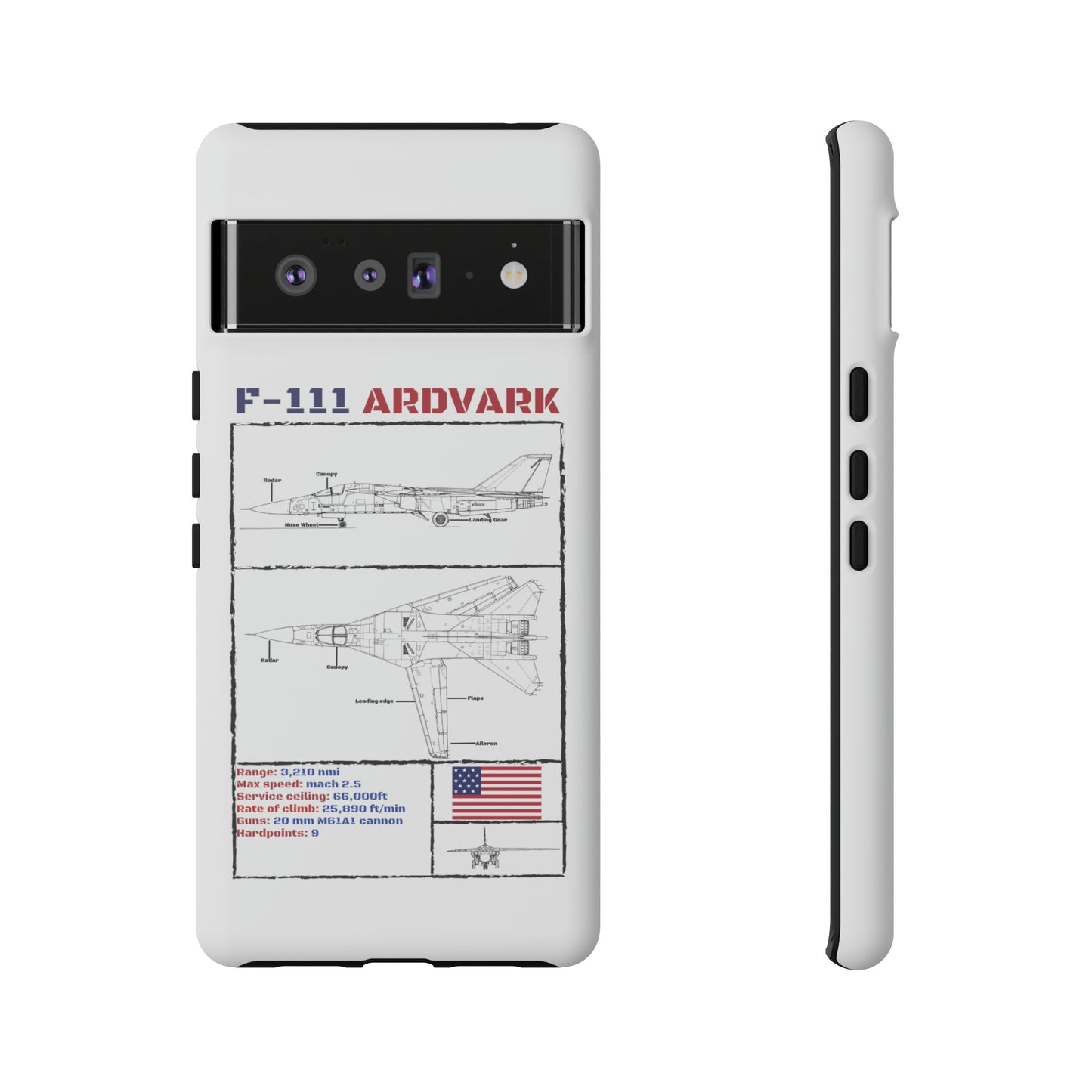 F-111 Aardvark Schematic edition phone case (USAF Colour-Way)