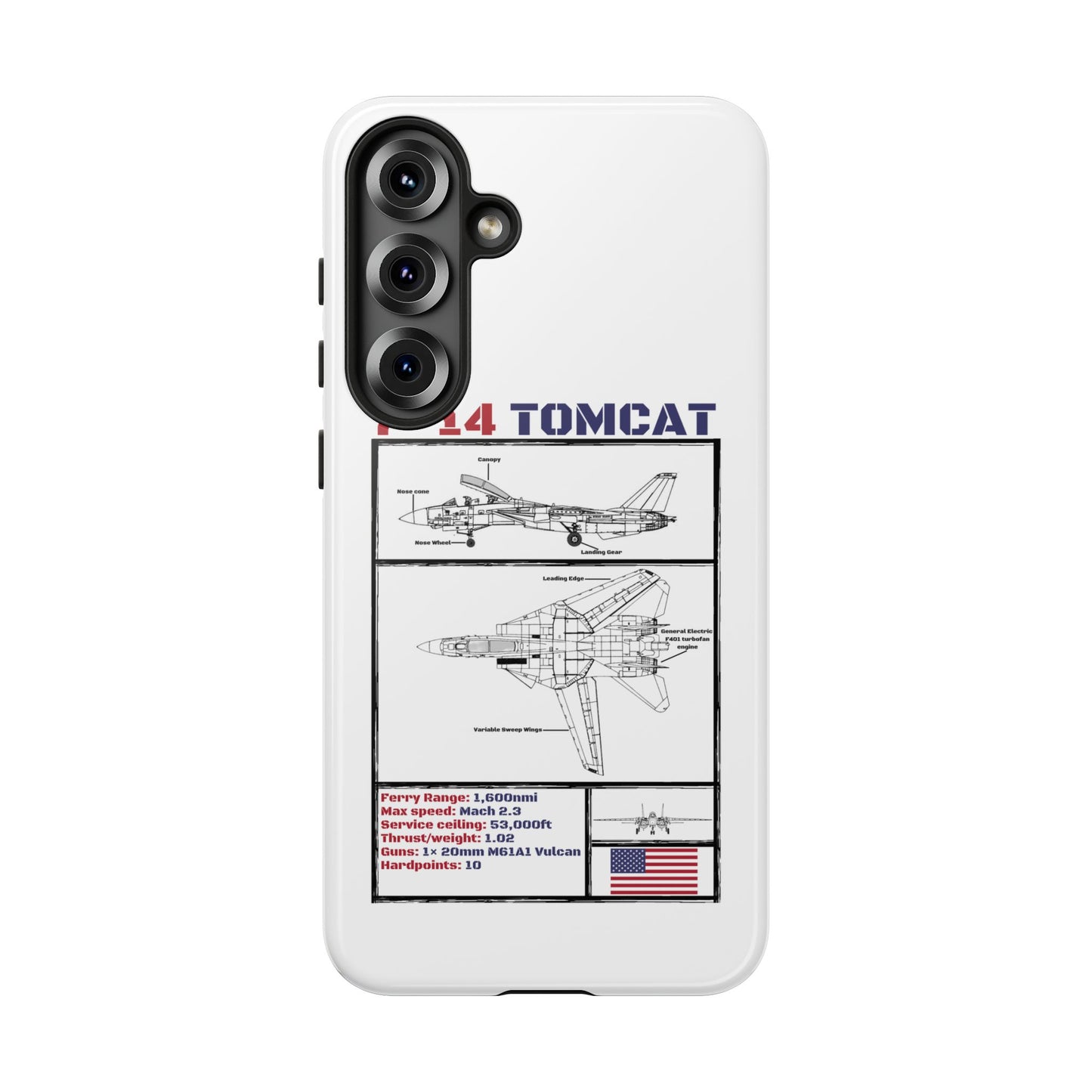 F-14 Tomcat Schematic edition phone case (USAF Colour-Way)