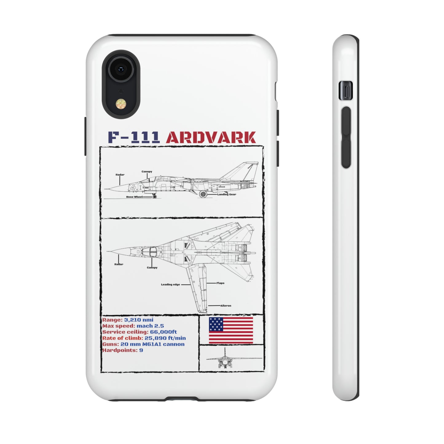 F-111 Aardvark Schematic edition phone case (USAF Colour-Way)